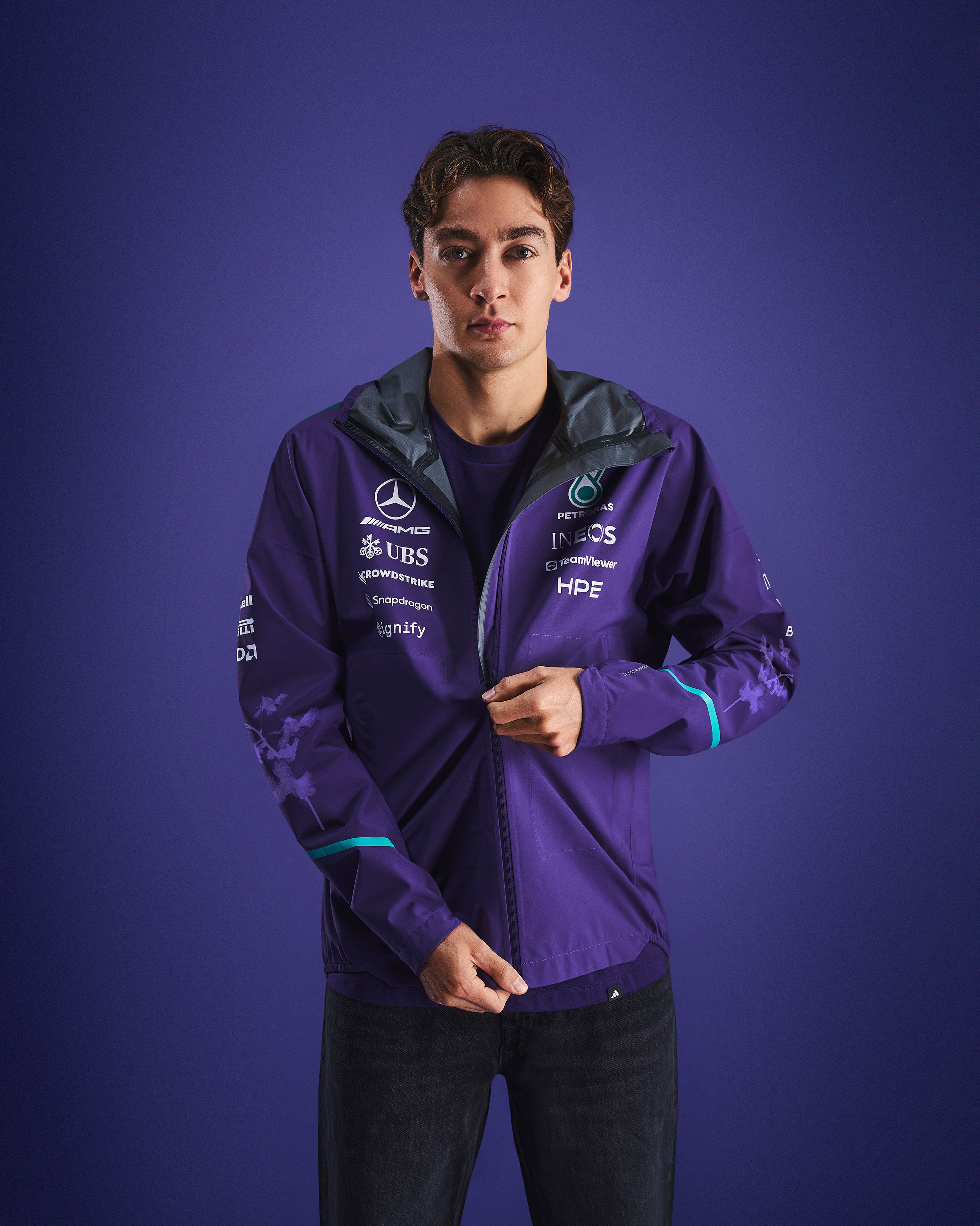 Mercedes-AMG PETRONAS F1 Team Men's Vanda Bloom Rain Jacket