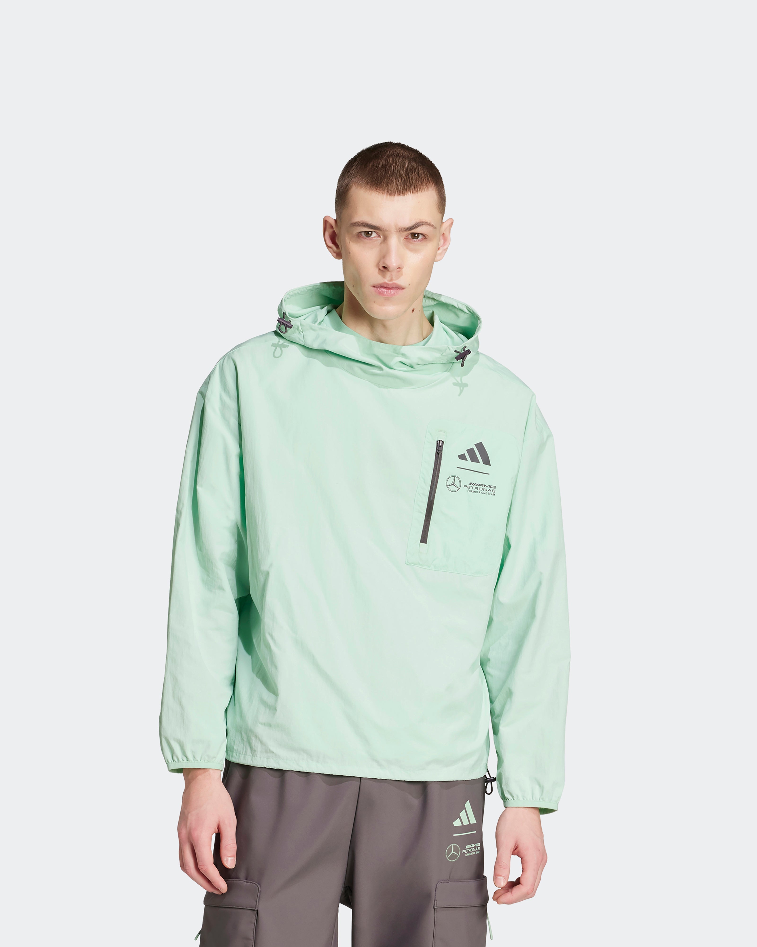Mens Premium Woven Windbreaker Green | Official Mercedes-AMG