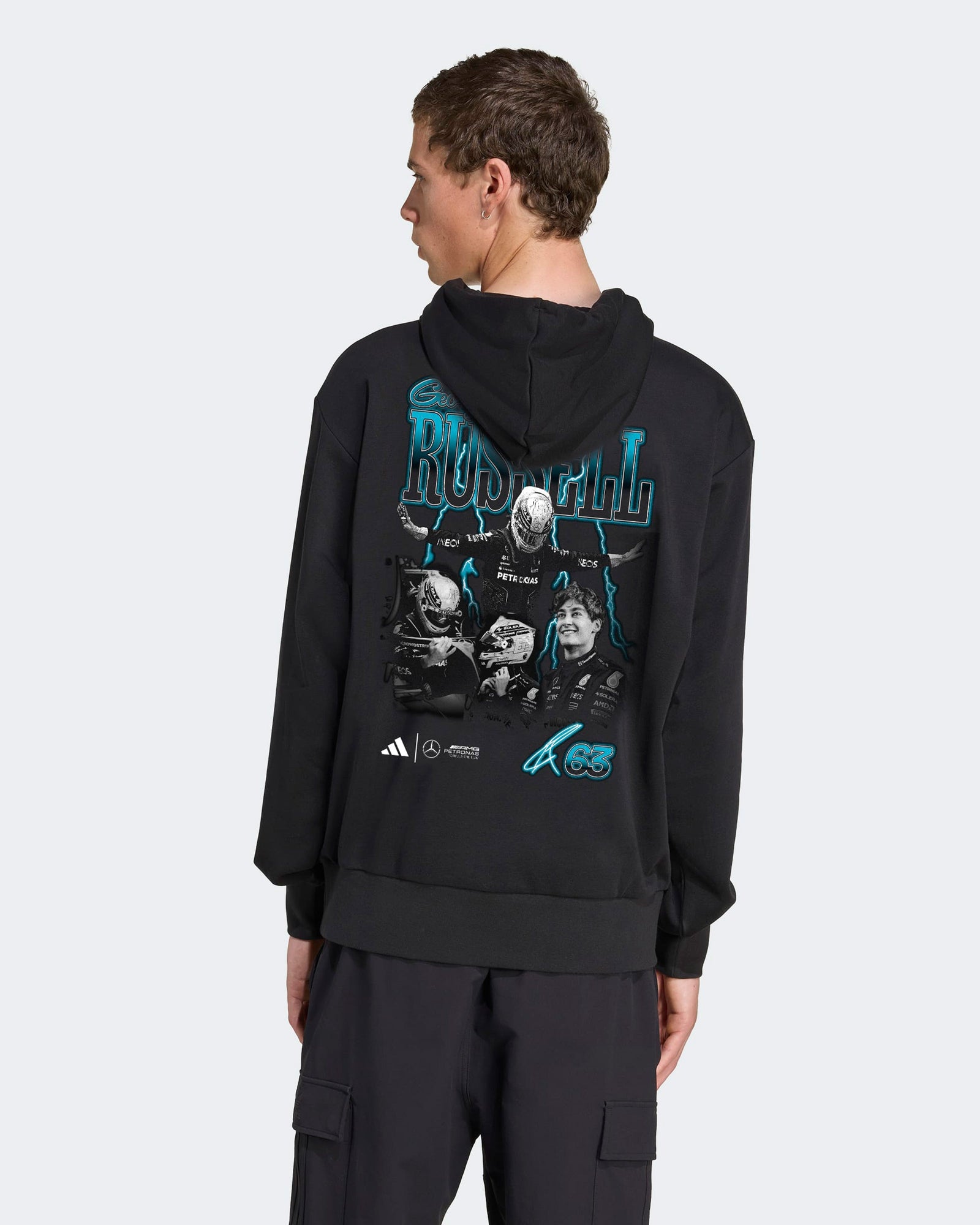 Mens George Russell Graphic Hoody Black