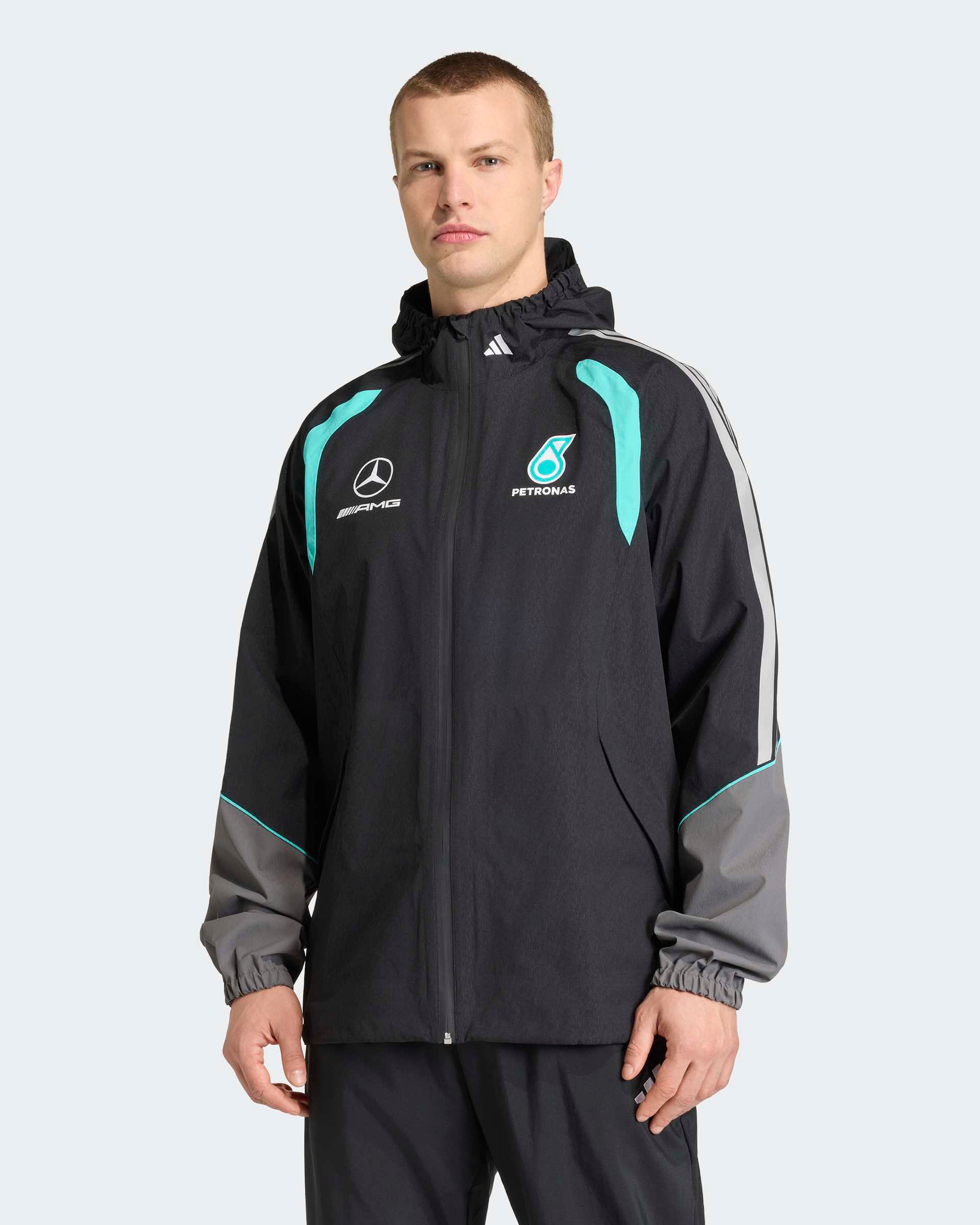 Men's 2026 Mechanics Rain Jacket Black | Mercedes-AMG PETRONAS F1