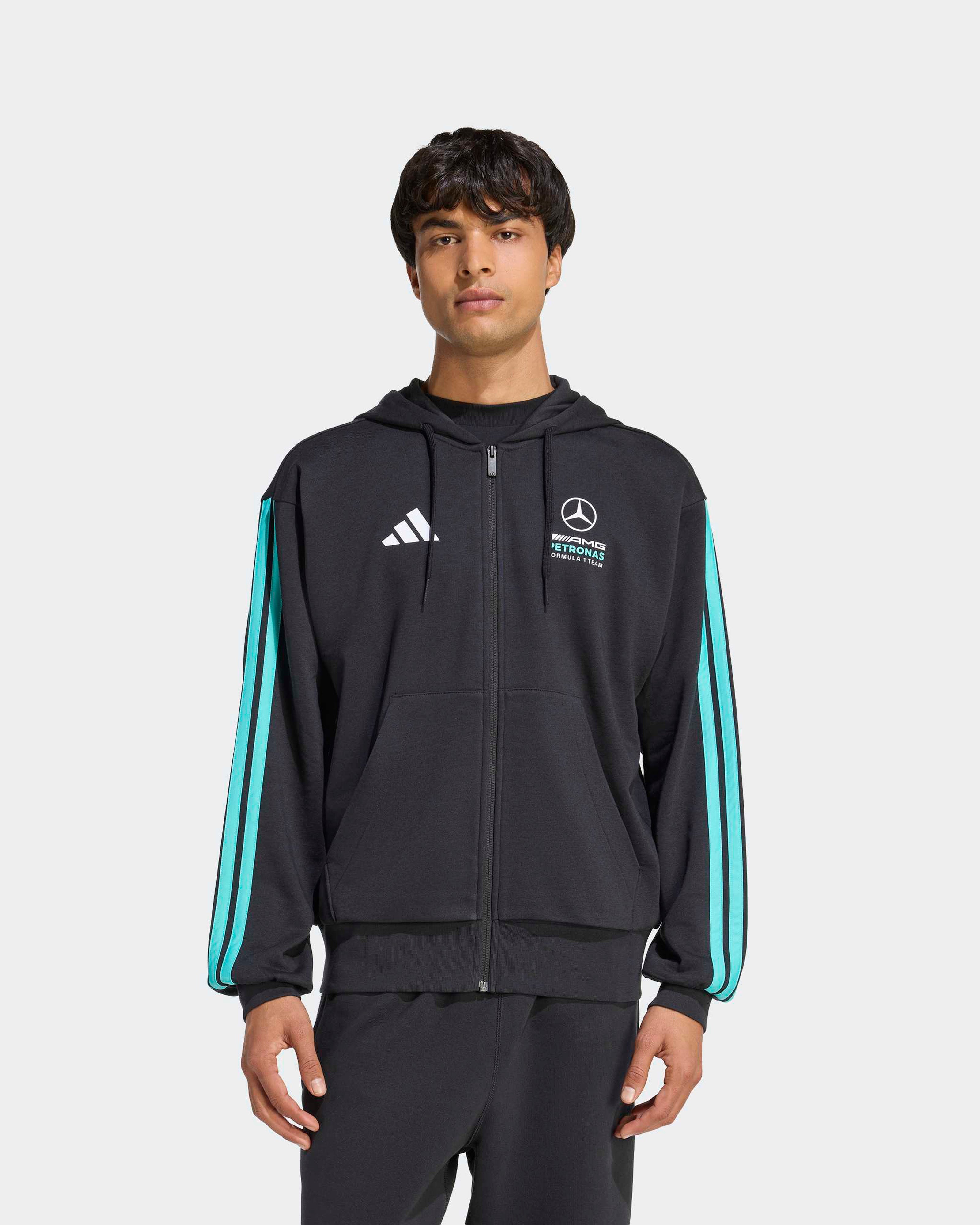 2026 Men's DNA Full-Zip Hoody Black | Mercedes-AMG PETRONAS F1