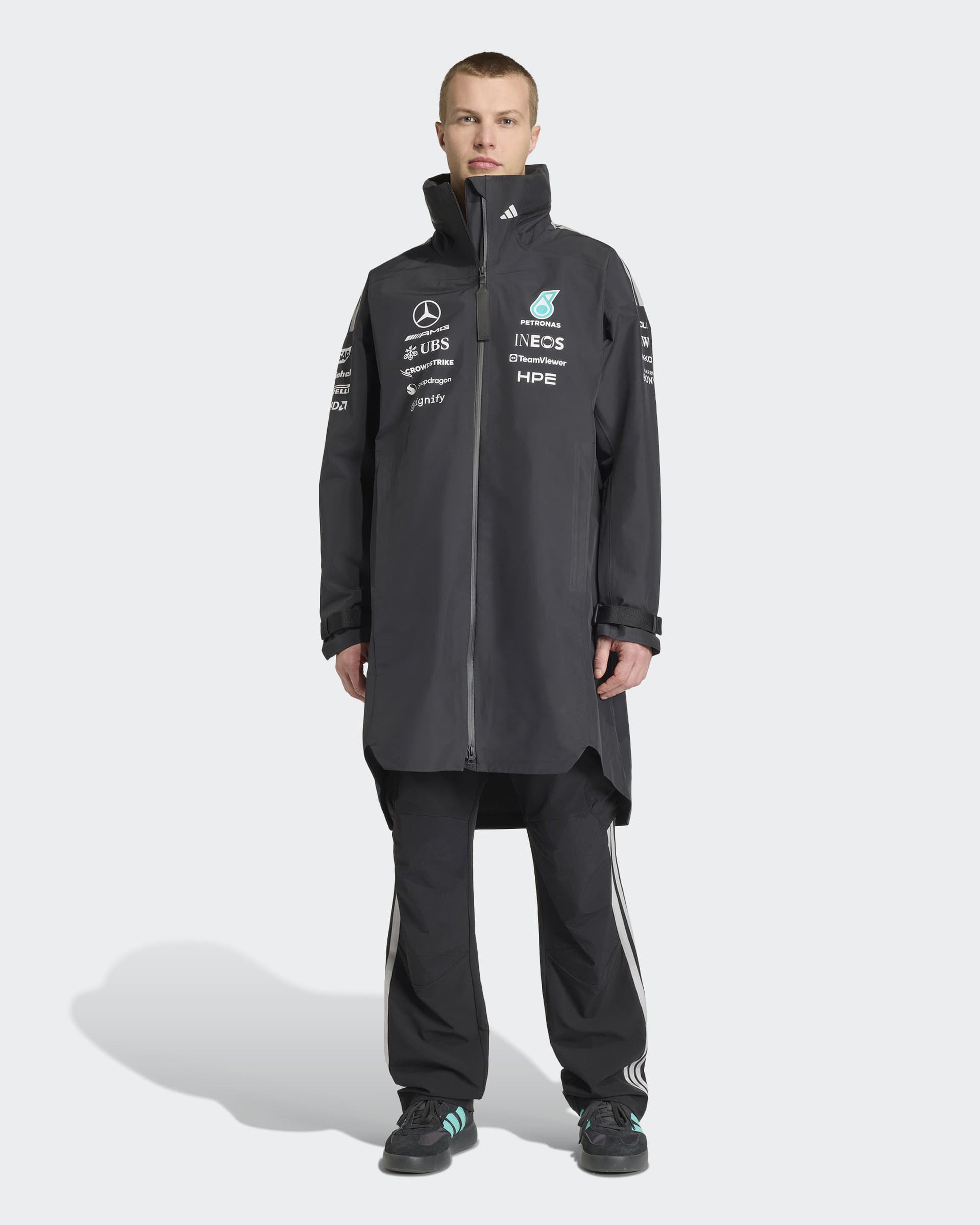 Men's 2026 Team Rain Parka - Black | Mercedes-AMG PETRONAS F1 Team