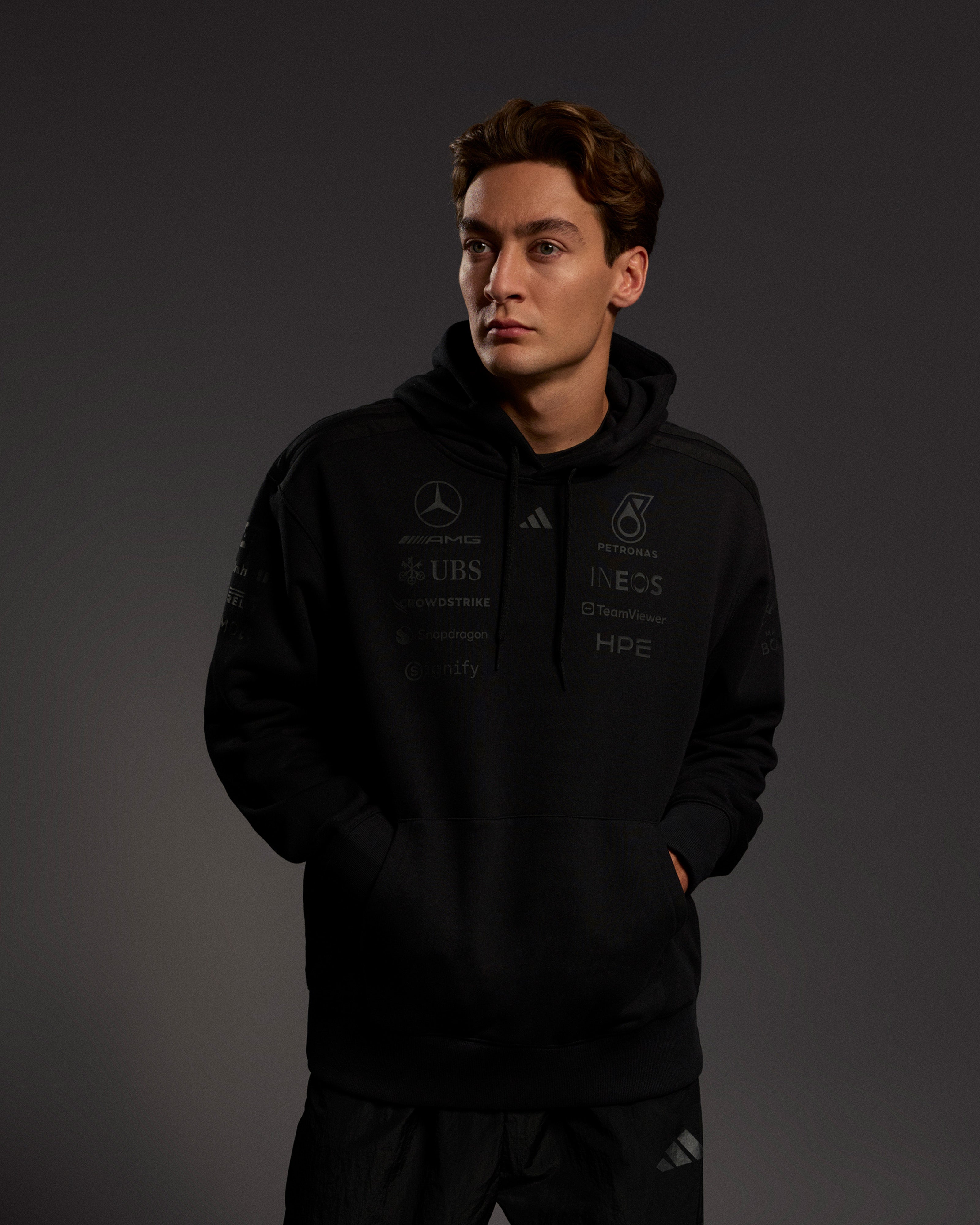 2026 Men's Lights Out Hoody - Black | Mercedes-AMG PETRONAS F1