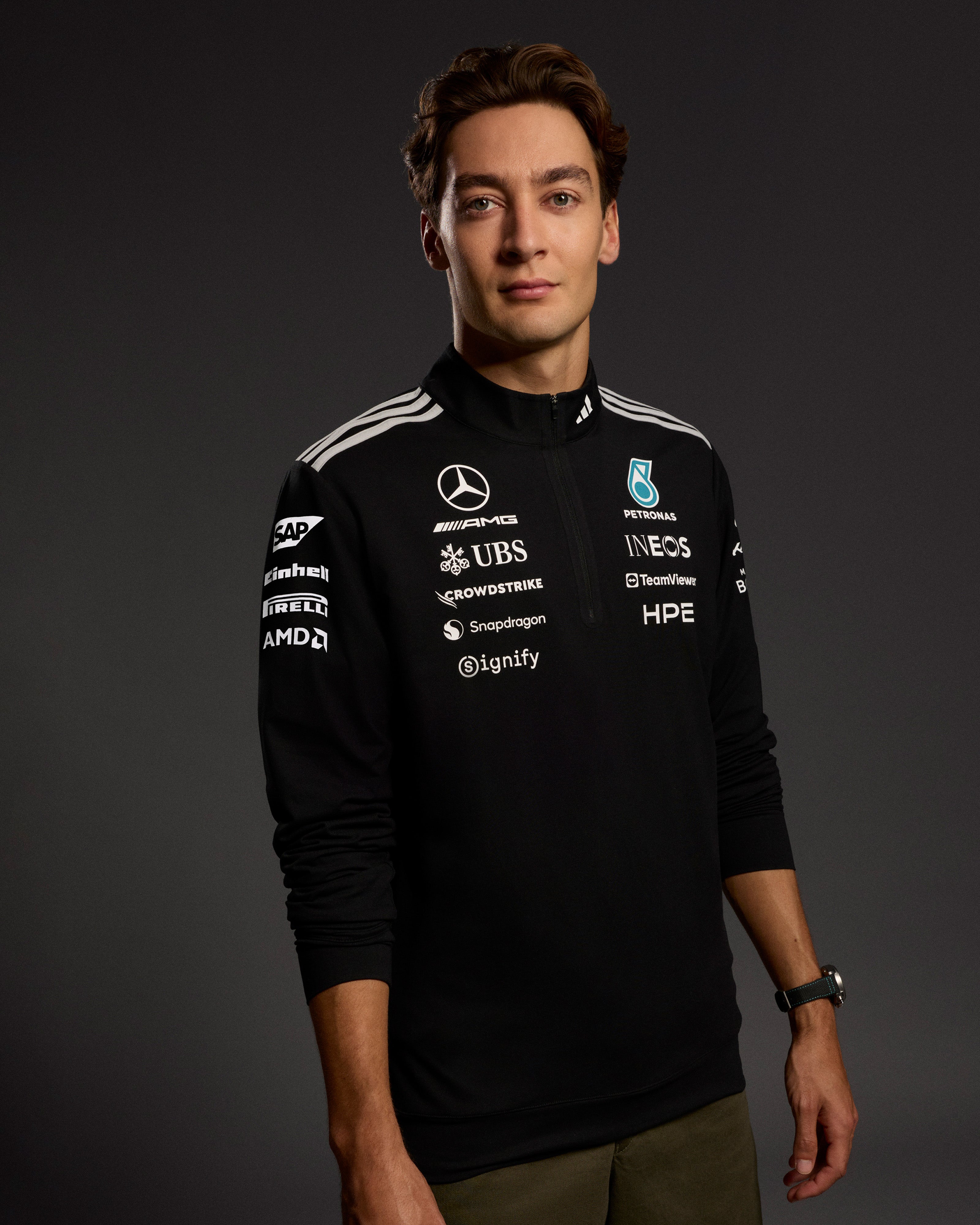 Men's 2026 Team Quarter-Zip Sweatshirt - Black | Mercedes-AMG