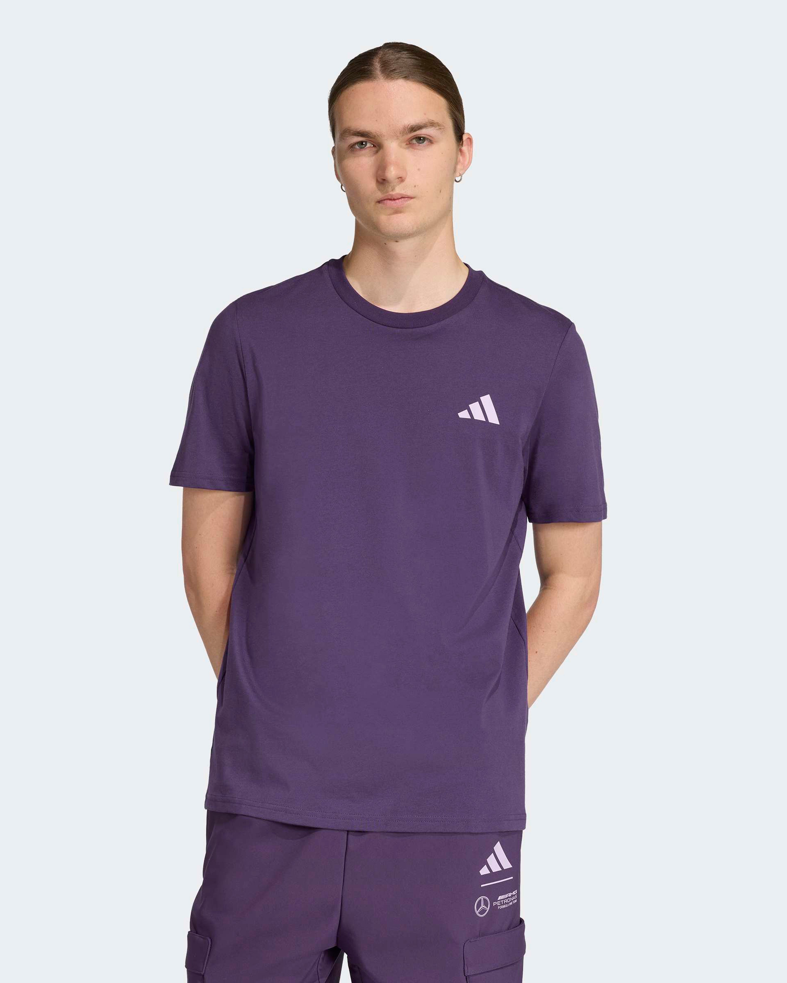 Mens Premium Woven Graphic T-shirt Dark Purple | Official Mercedes