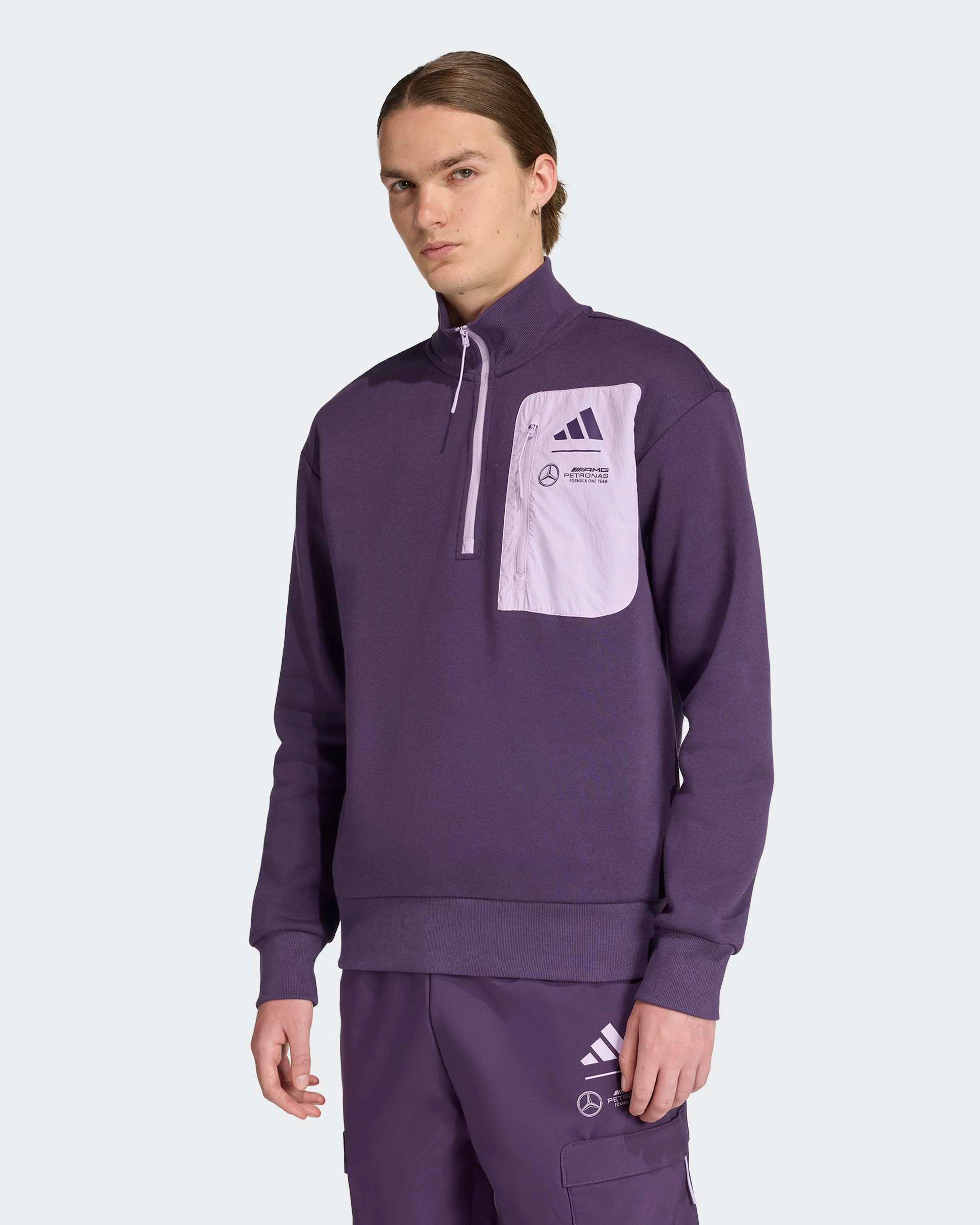 Mens Premium Woven Fleece Top Dark Purple | Official Mercedes-AMG