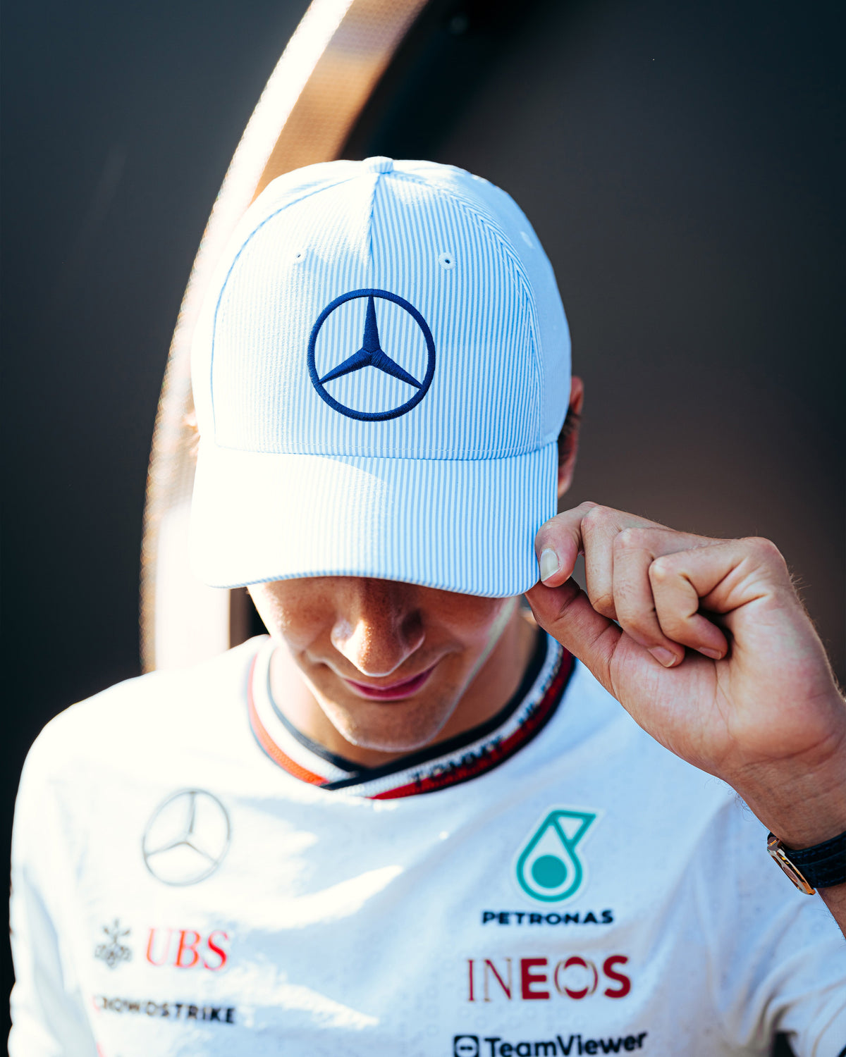 Mercedes AMG Petronas George Russell 2022 British GP Casquette Édition Spéciale - Bleu - Taille Unique édition George Russell British GP 2022 Mercedes AMG Petronas George Russell 2022 British GP Casquette Édition Spéciale - Bleu - Taille Unique édition George Russell British GP 2022