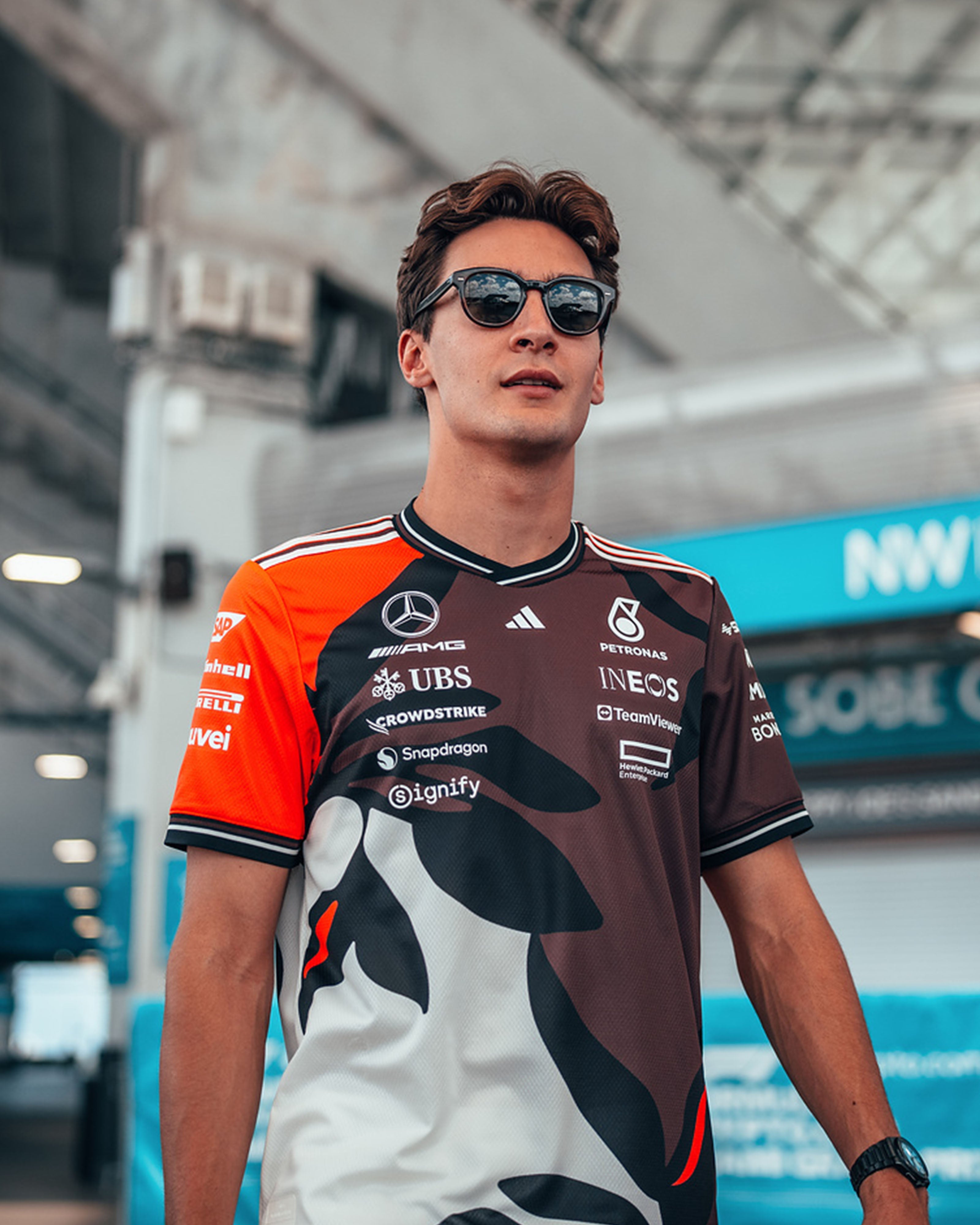 Mens 2025 Miami Authentic Driver Tee Floral | Official Mercedes