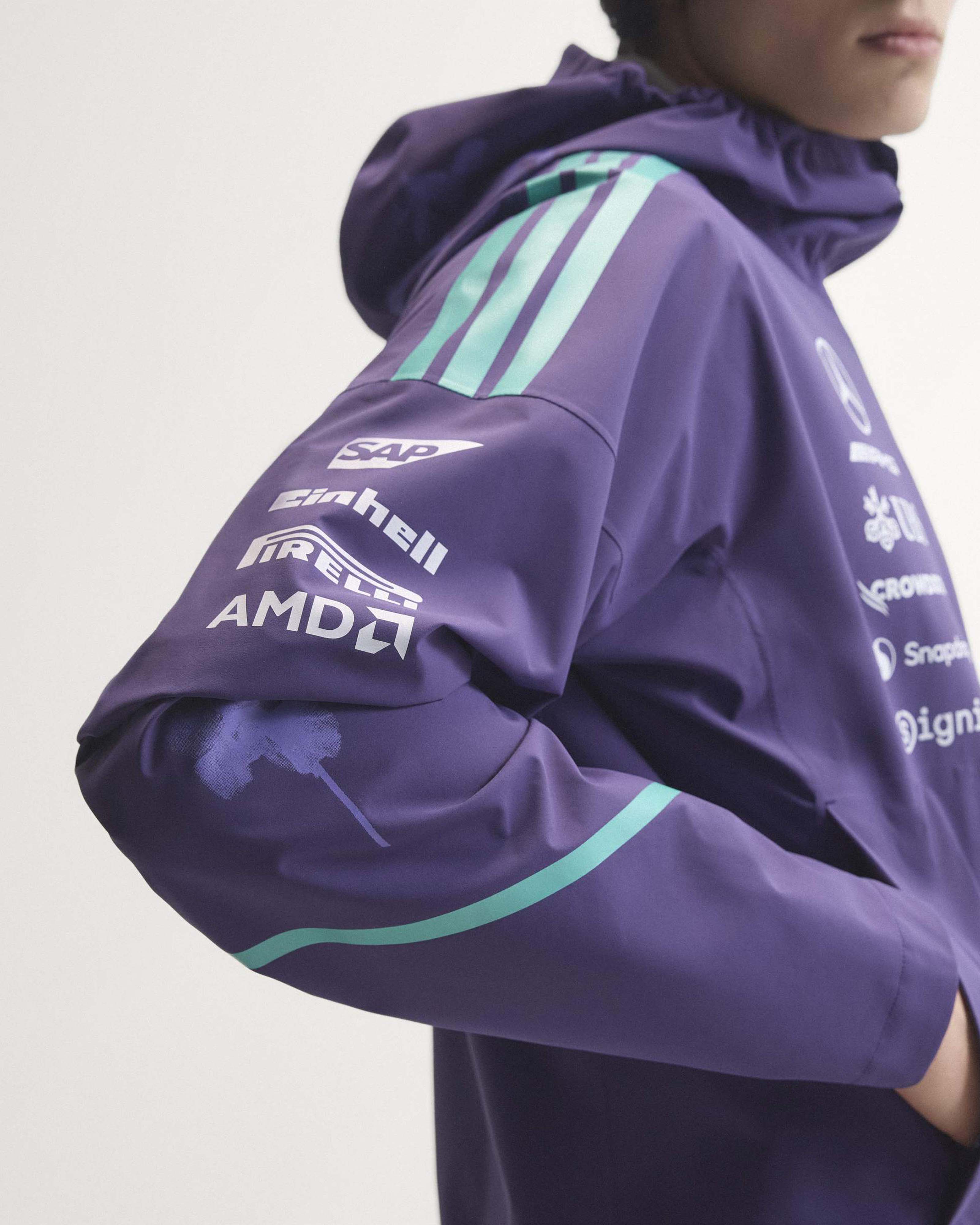 Mens 2026 Vanda Bloom Team Rain Jacket Purple