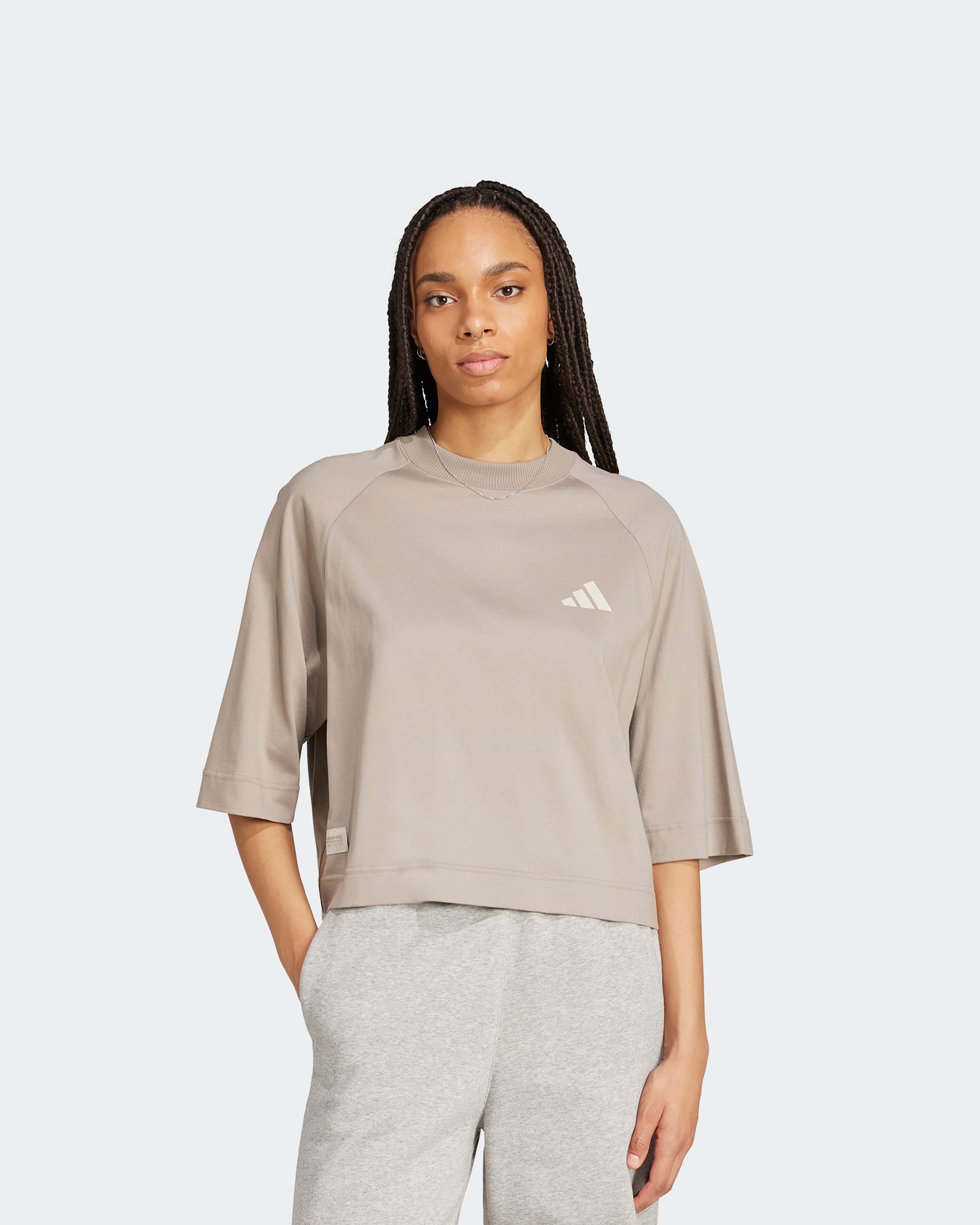 Womens Premium Sweat T-Shirt Beige