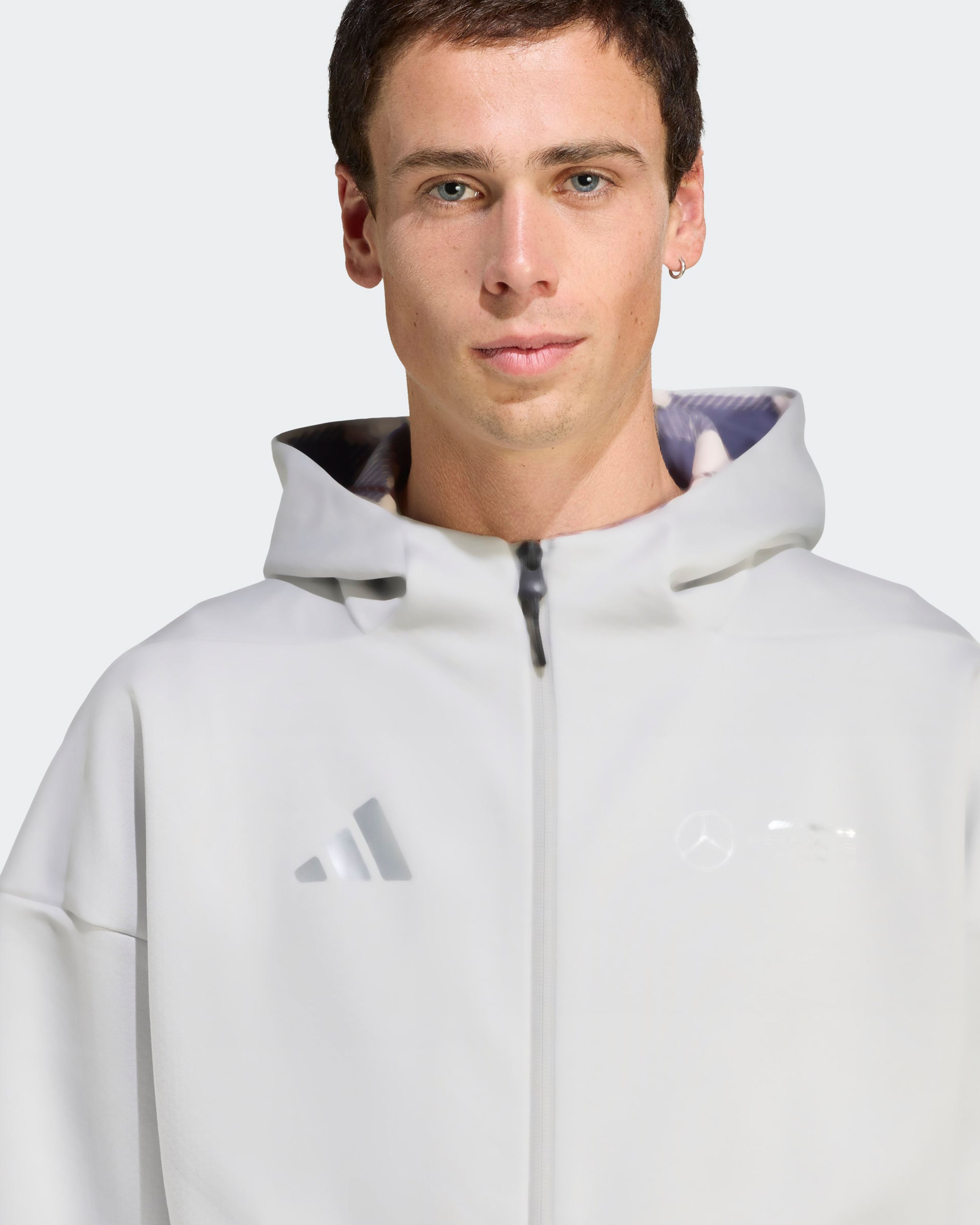 Mens Silver Arrows Full-Zip Hoody Grey