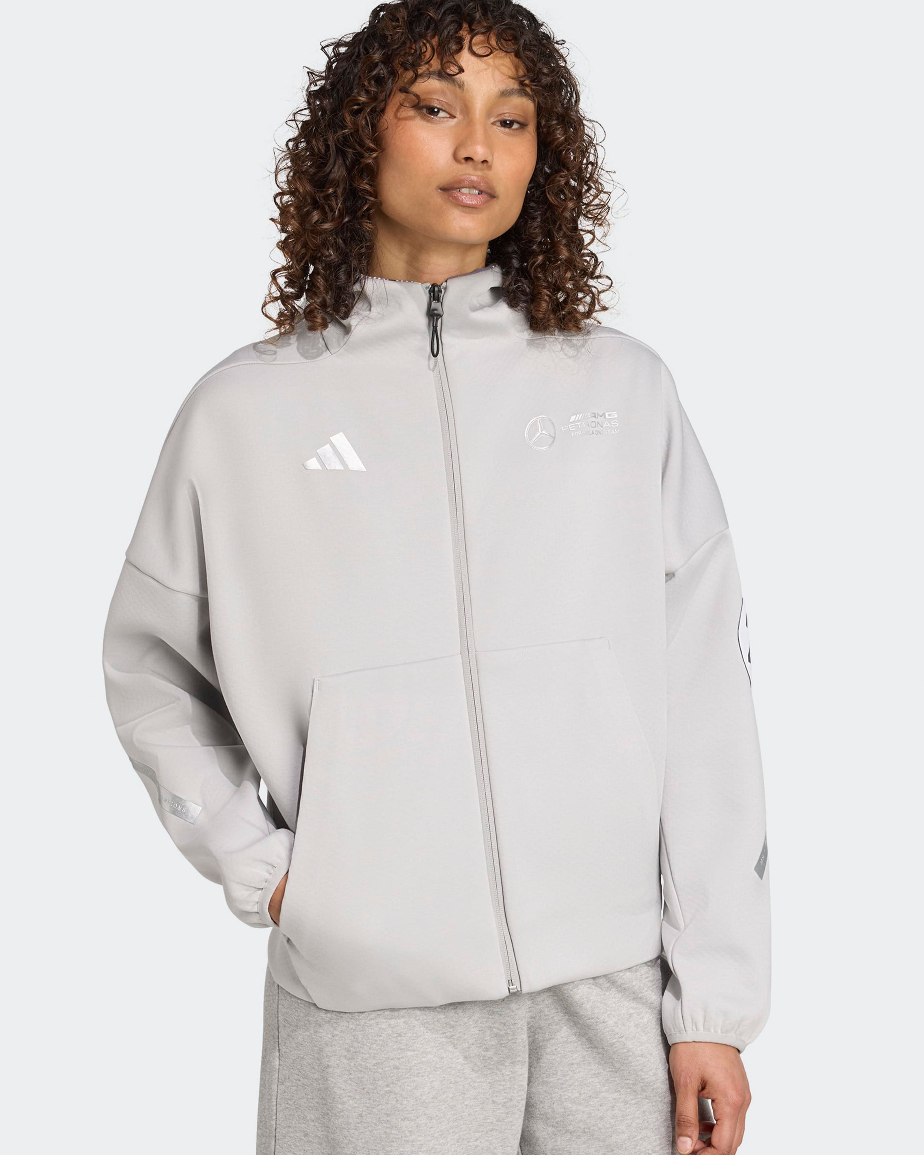 Womens Silver Arrows Full-Zip Hoody Grey