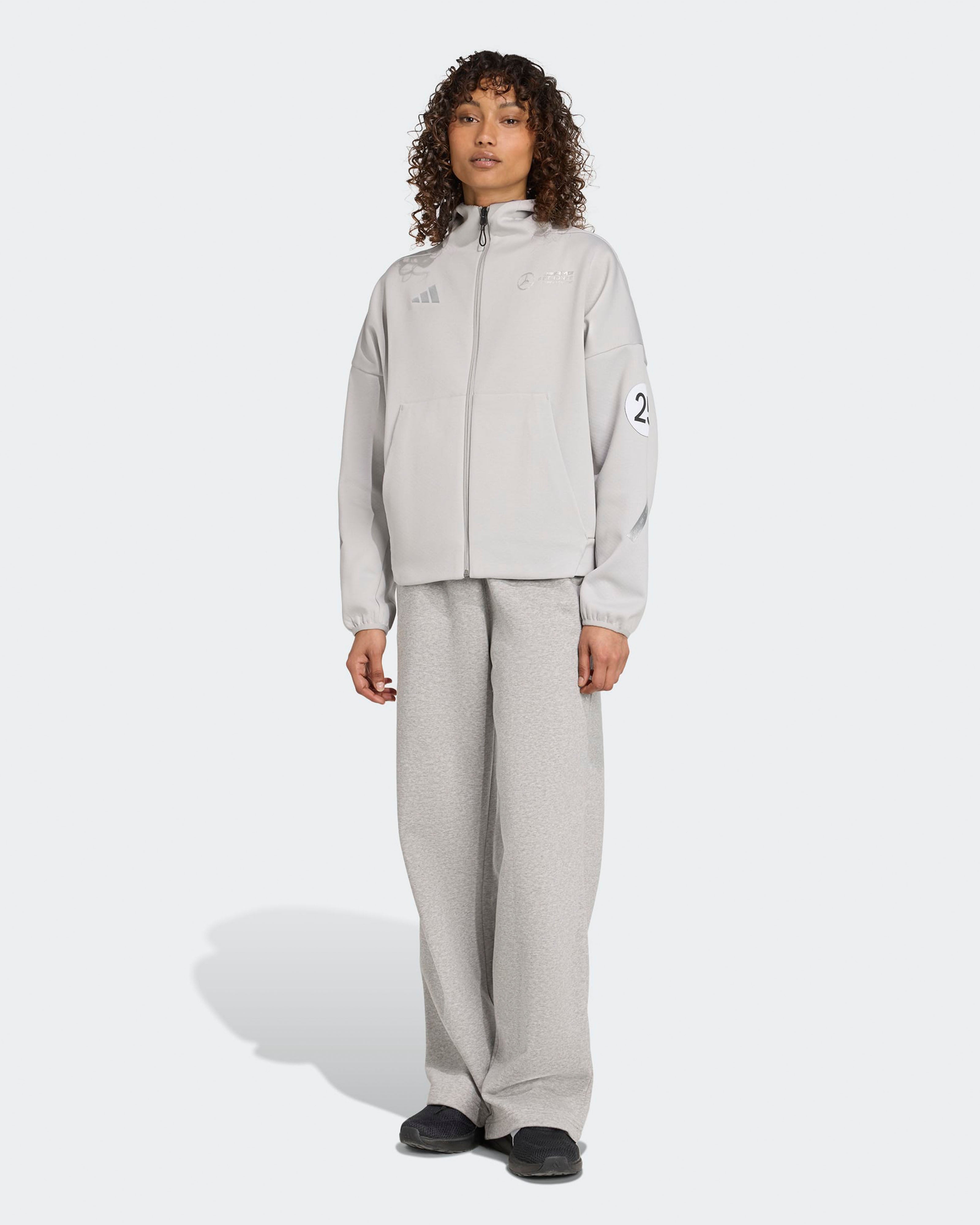Womens Silver Arrows Full-Zip Hoody Grey