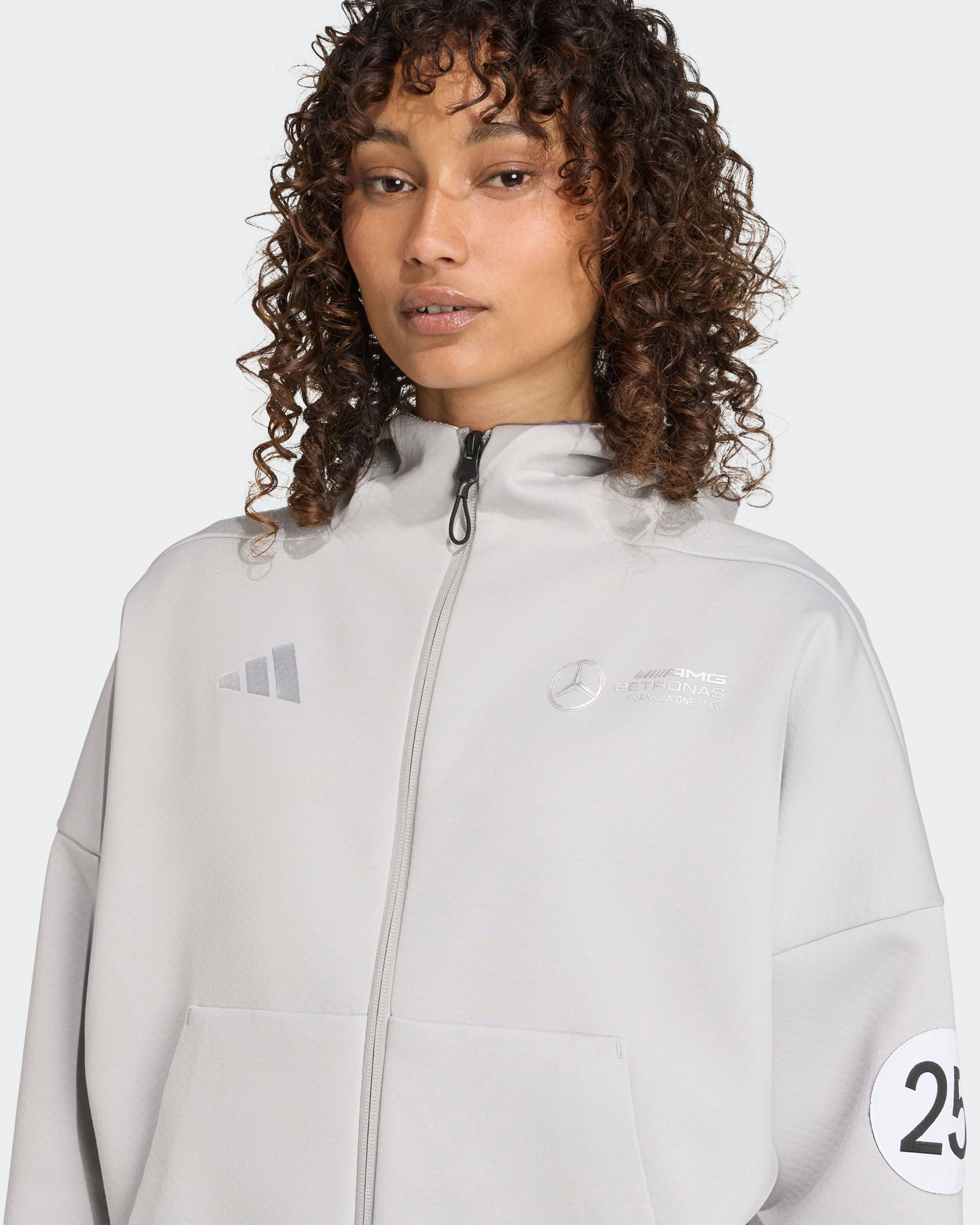 Womens Silver Arrows Full-Zip Hoody Grey