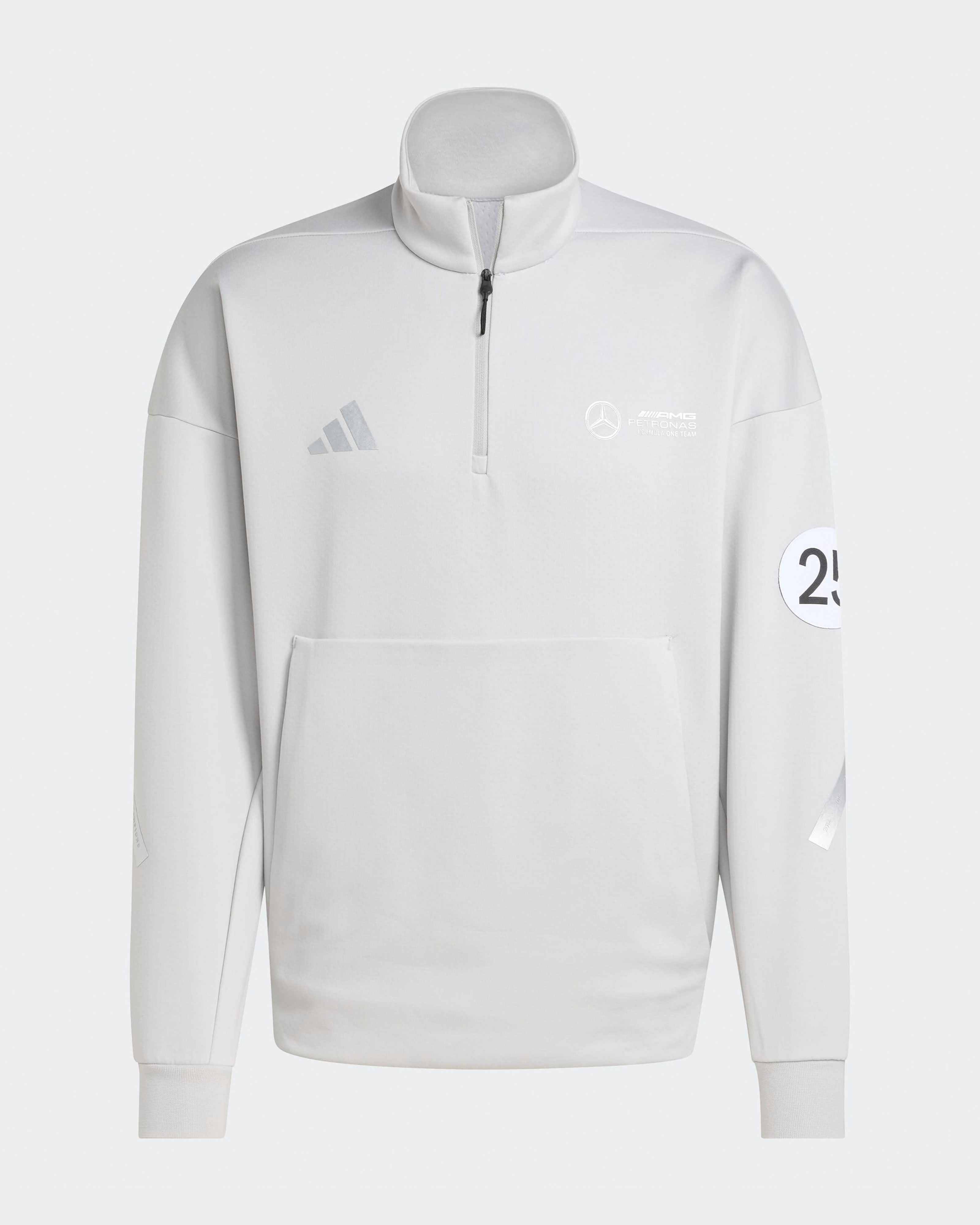 Mens Silver Arrows Quarter Zip Grey