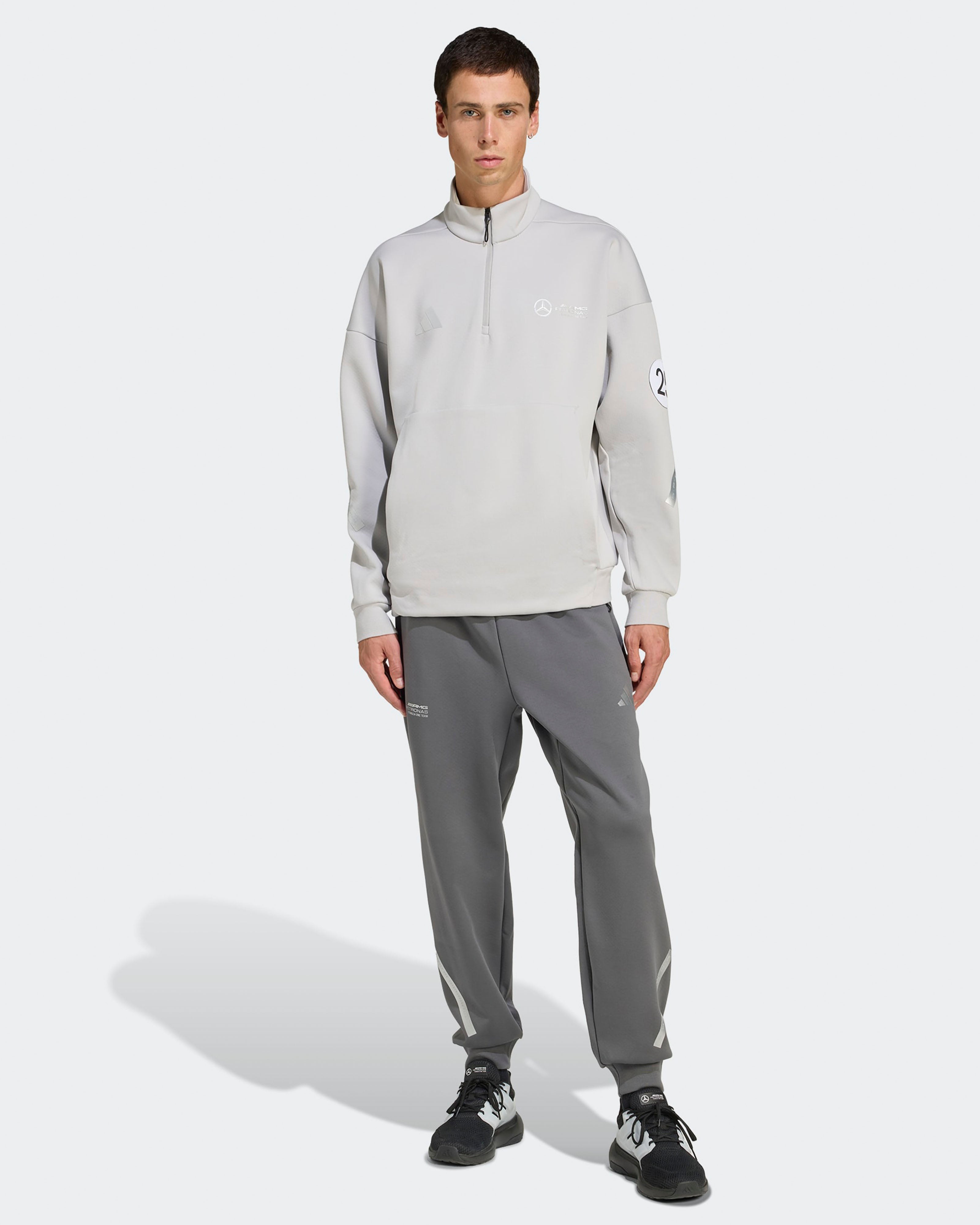 Mens Silver Arrows Quarter Zip Grey