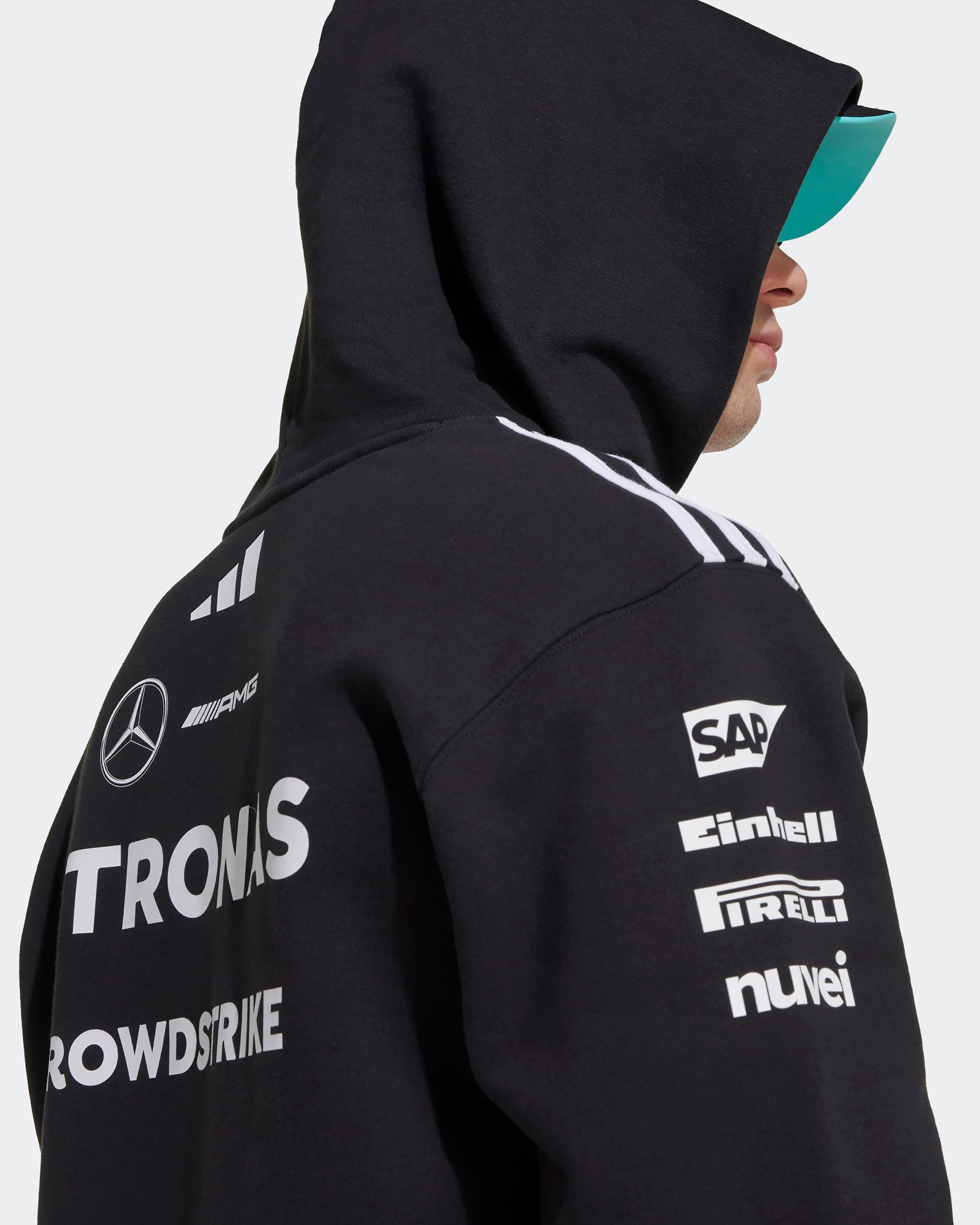 Mens 2025 Team Hoody Black | Official Mercedes-AMG PETRONAS F1