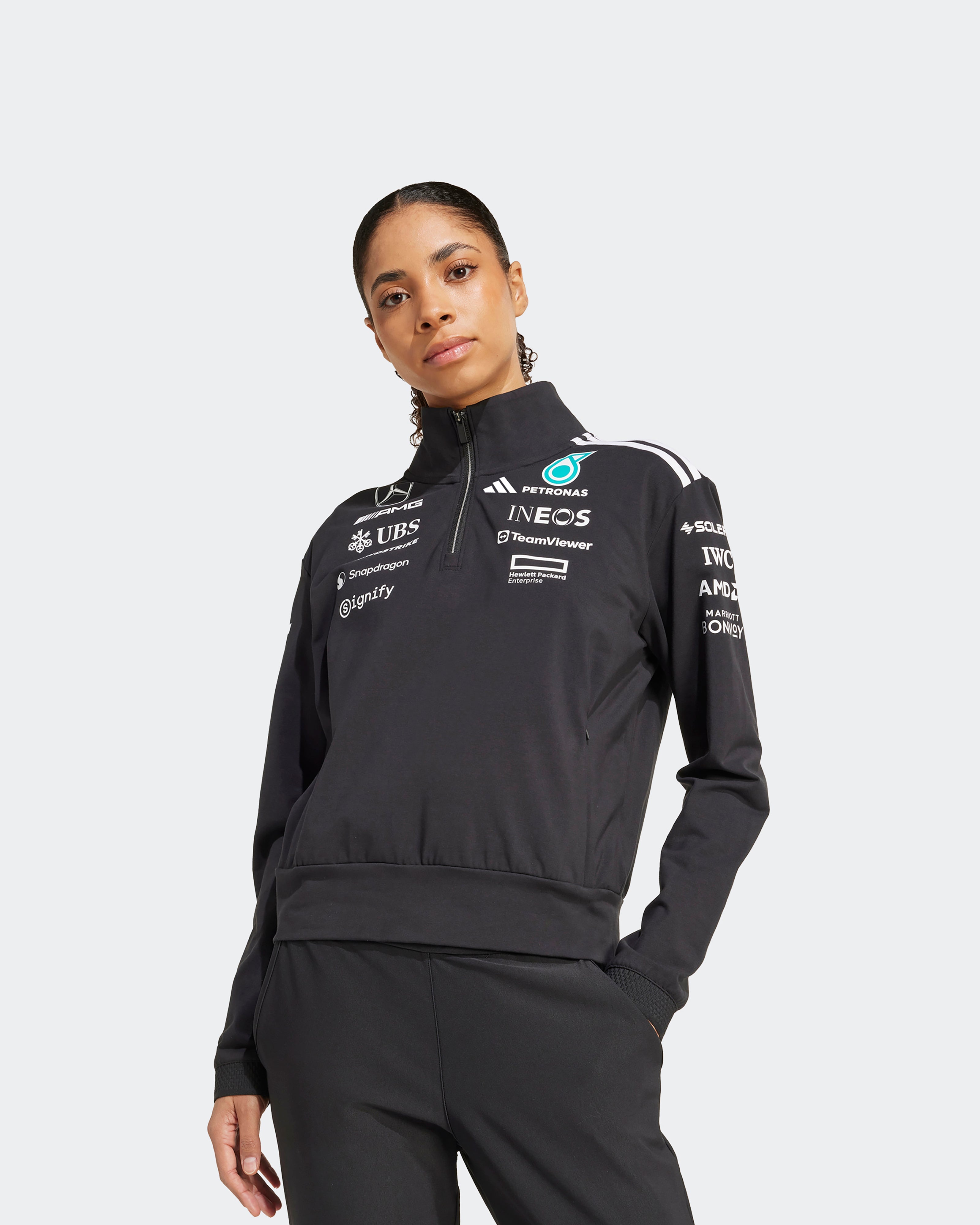 Womens 2025 Team Quarter Zip Black | Official Mercedes-AMG
