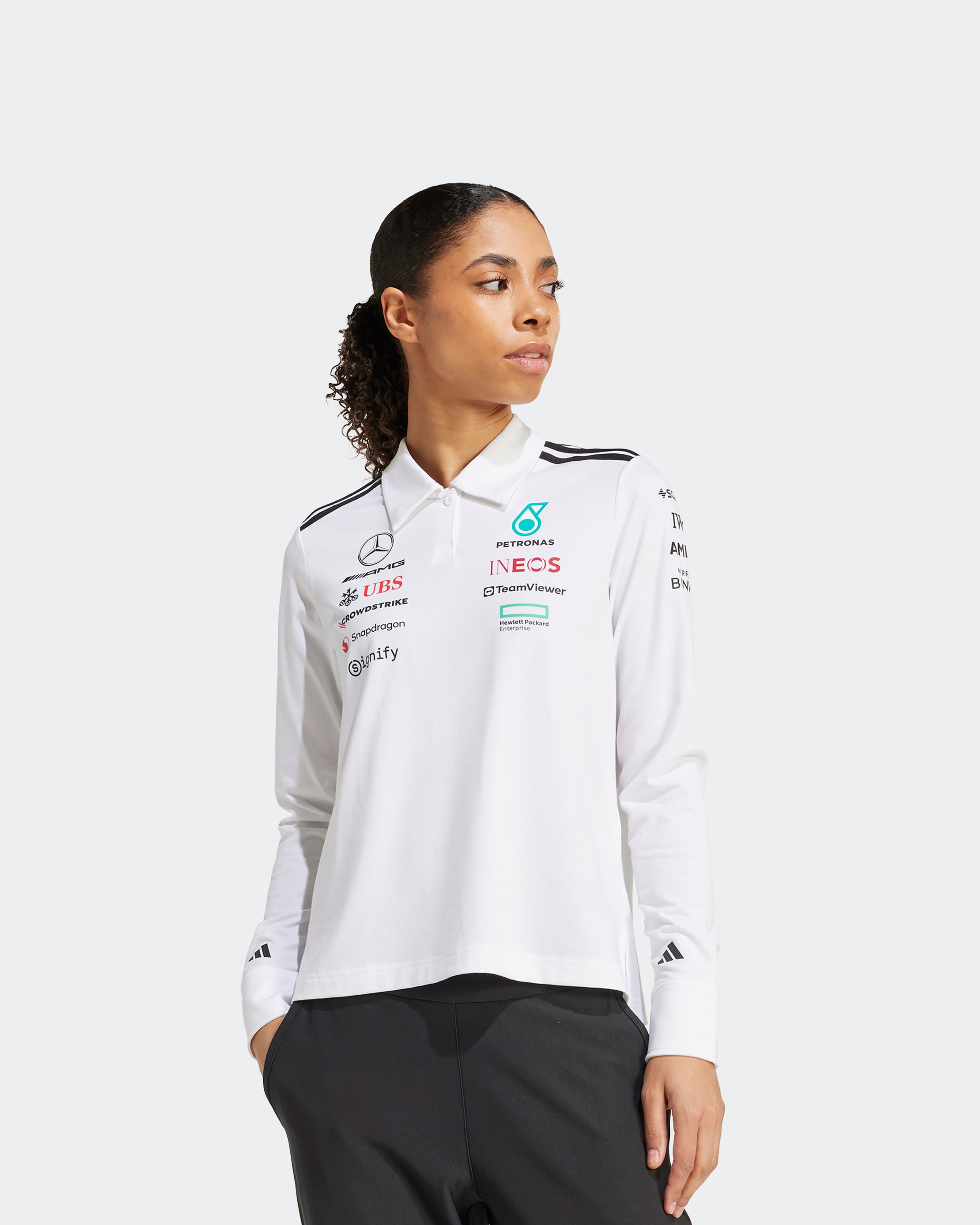 Womens 2025 Team Long Sleeve Polo White