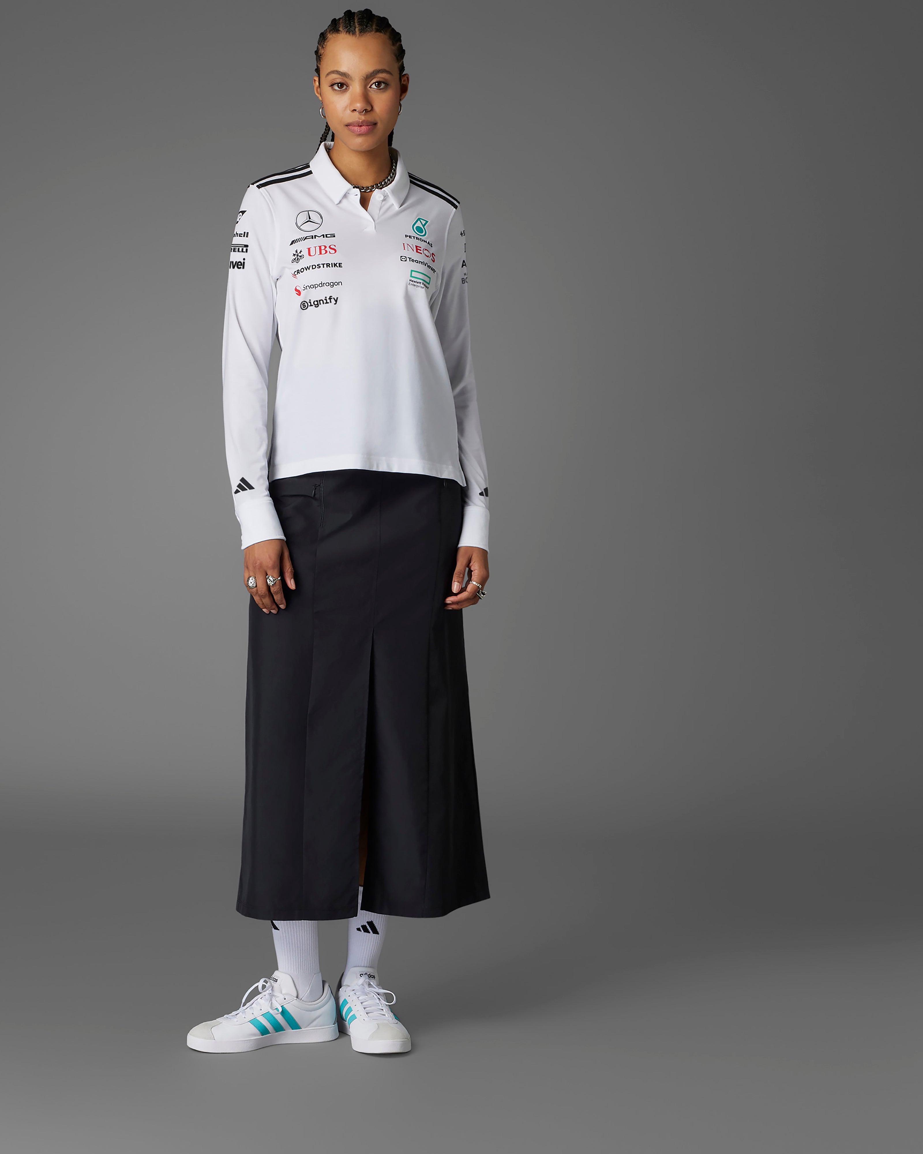 Mens Polka Dot Polo Black | Official Mercedes-AMG PETRONAS