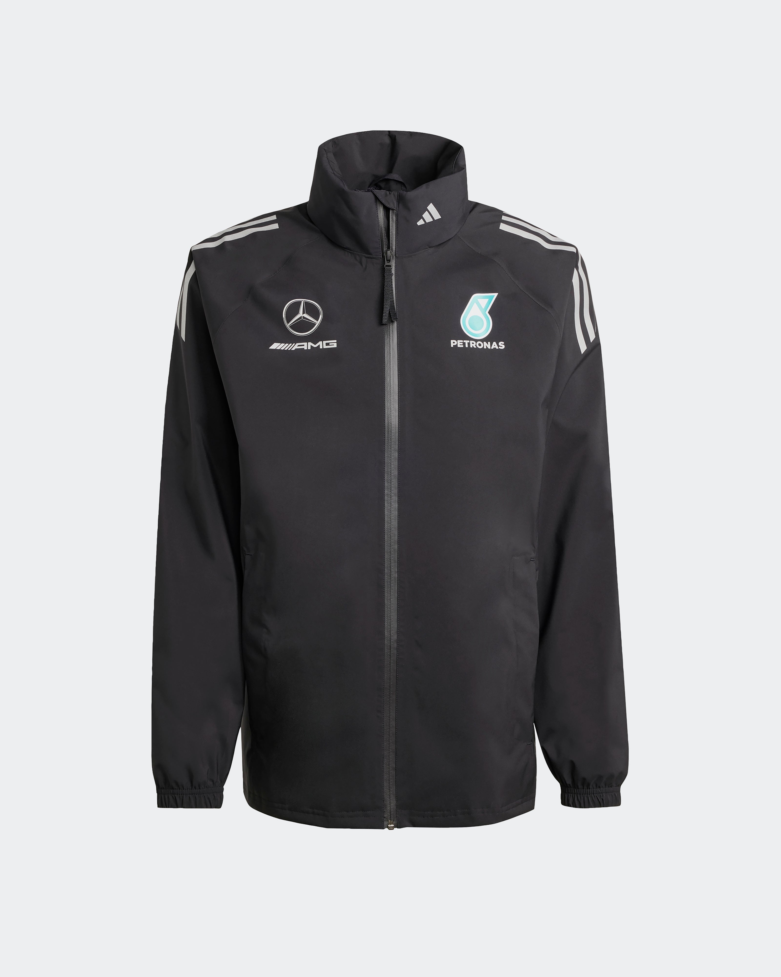 Mens 2025 Mechanics Rain Jacket Black Official Mercedes-AMG