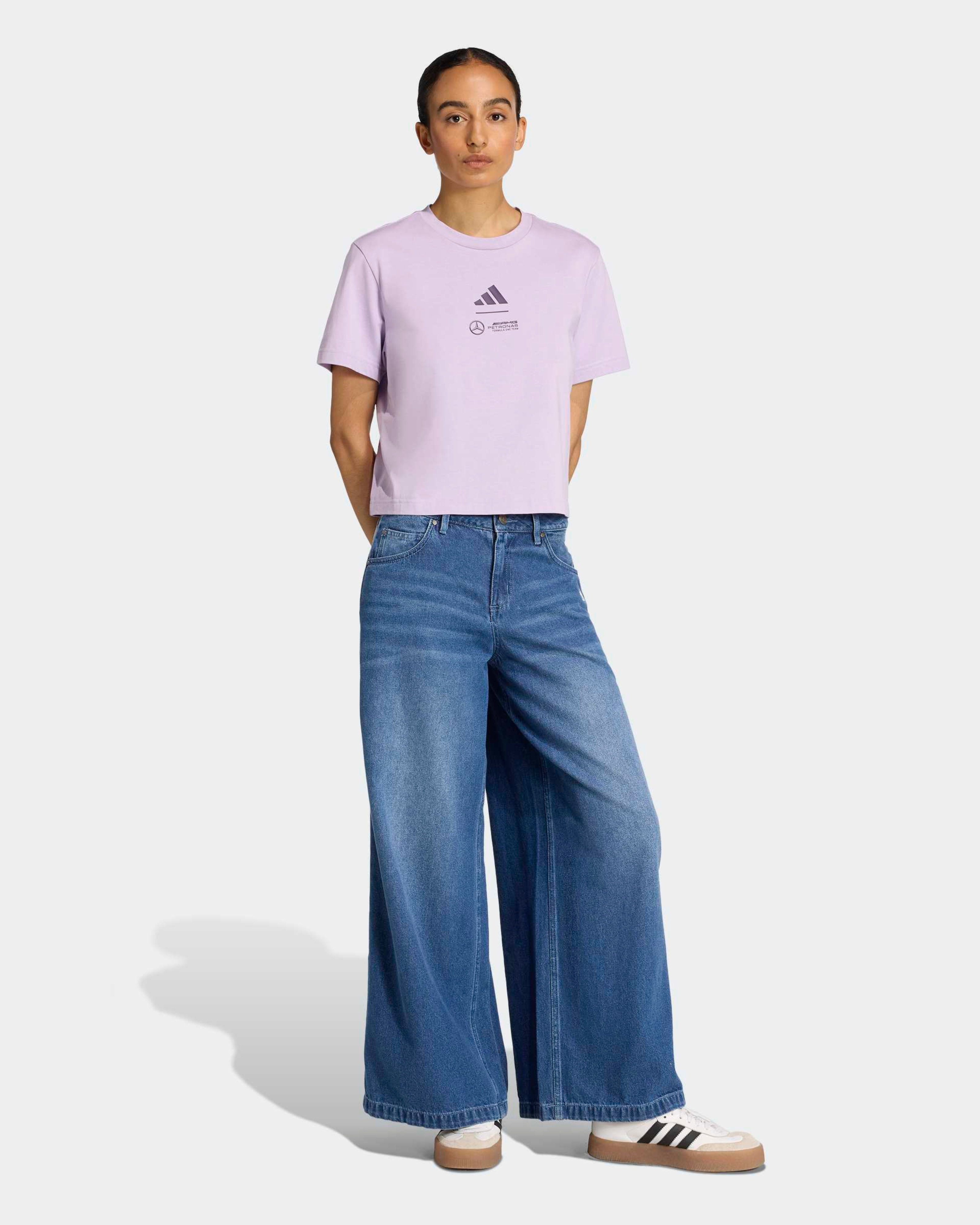 Womens Premium Woven Crop T-shirt Purple