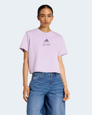 Womens Premium Woven Crop T-shirt Purple