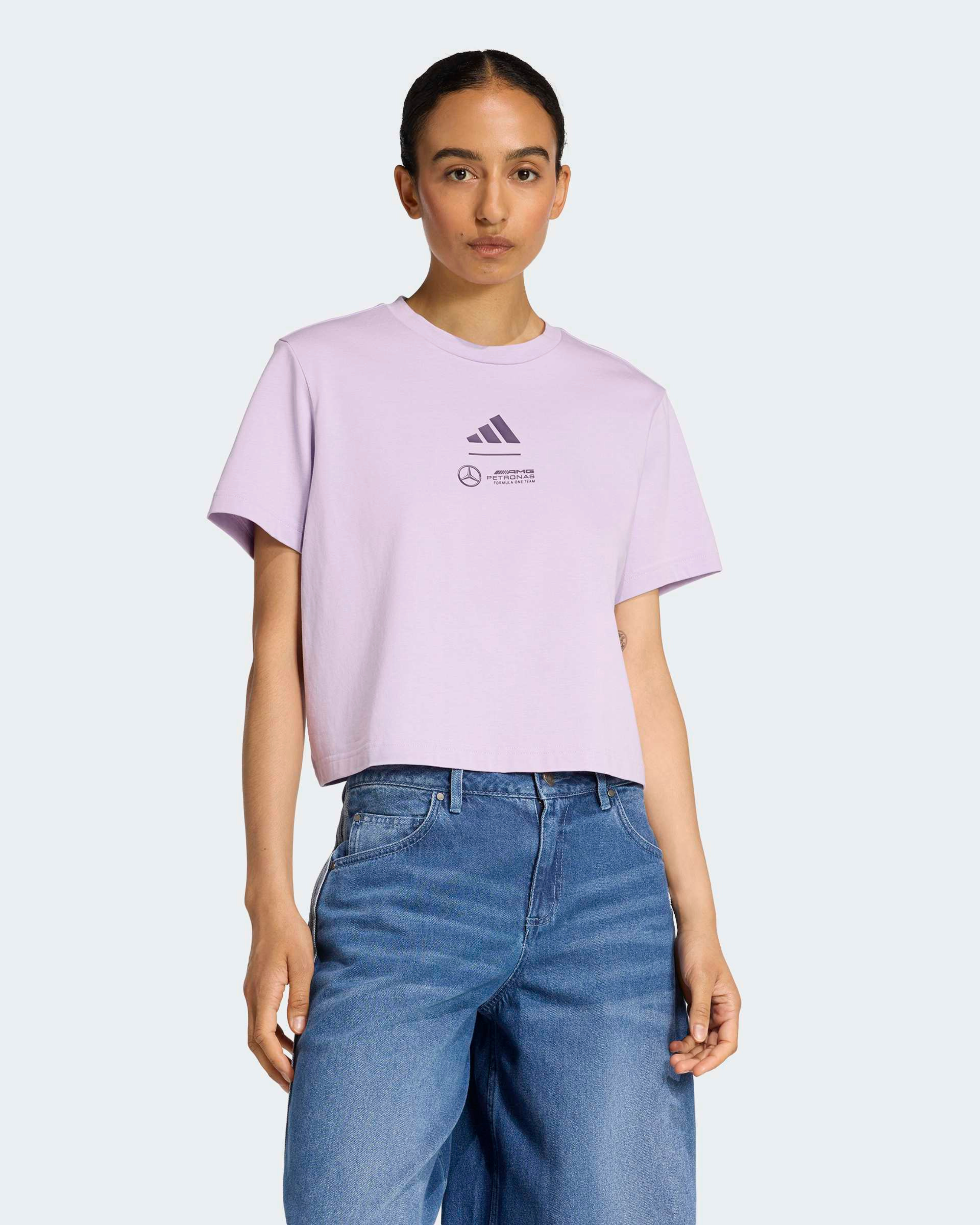 Womens Premium Woven Crop T-shirt Purple