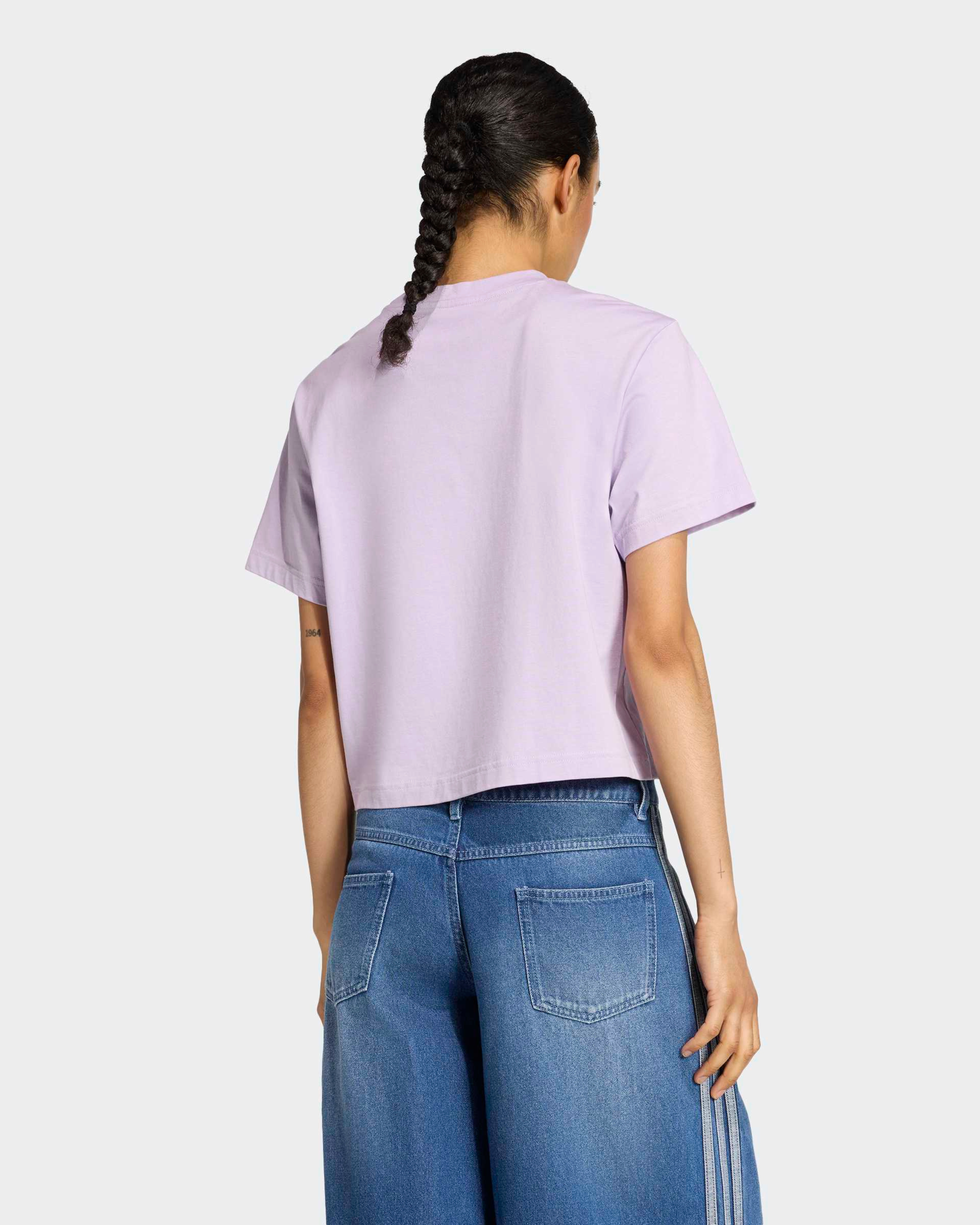 Womens Premium Woven Crop T-shirt Purple