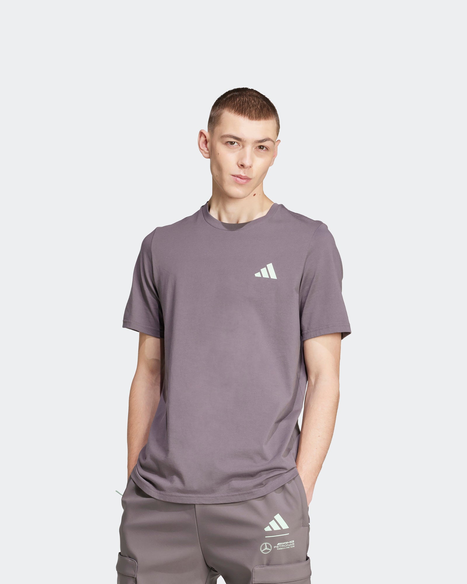 Mens Premium Woven Graphic T-Shirt Grey