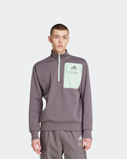 Mens Premium Woven Fleece Top Grey