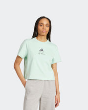 Womens Premium Woven Crop T-Shirt Green