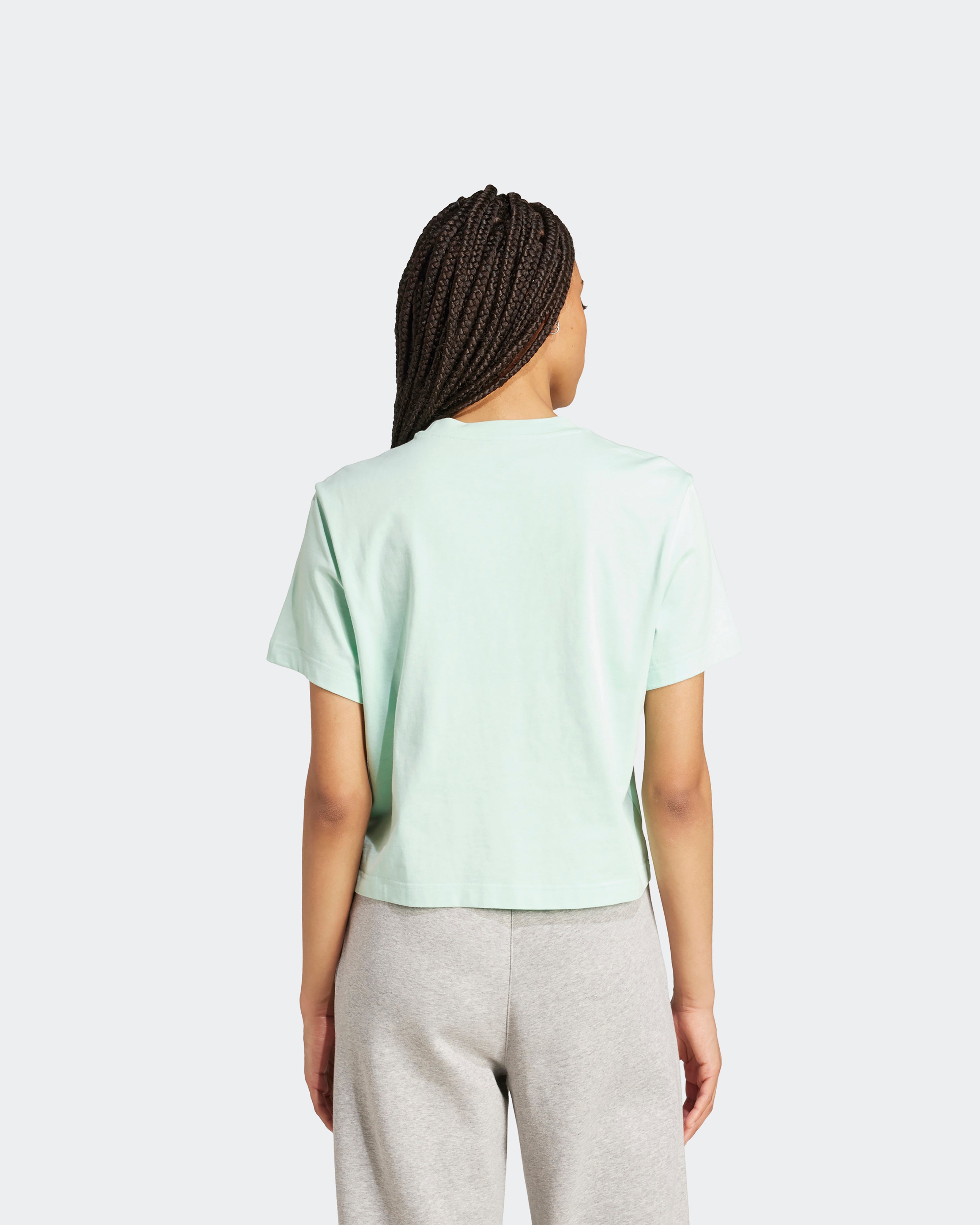 Womens Premium Woven Crop T-Shirt Green