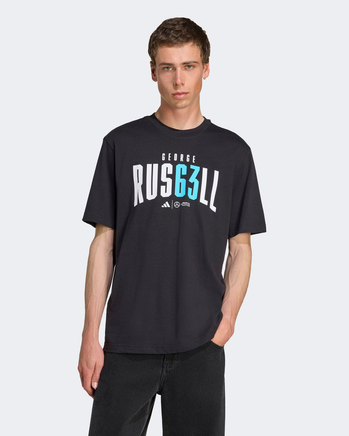 Mens George Russell T-shirt Black | Official Mercedes-AMG PETRONAS F1 ...