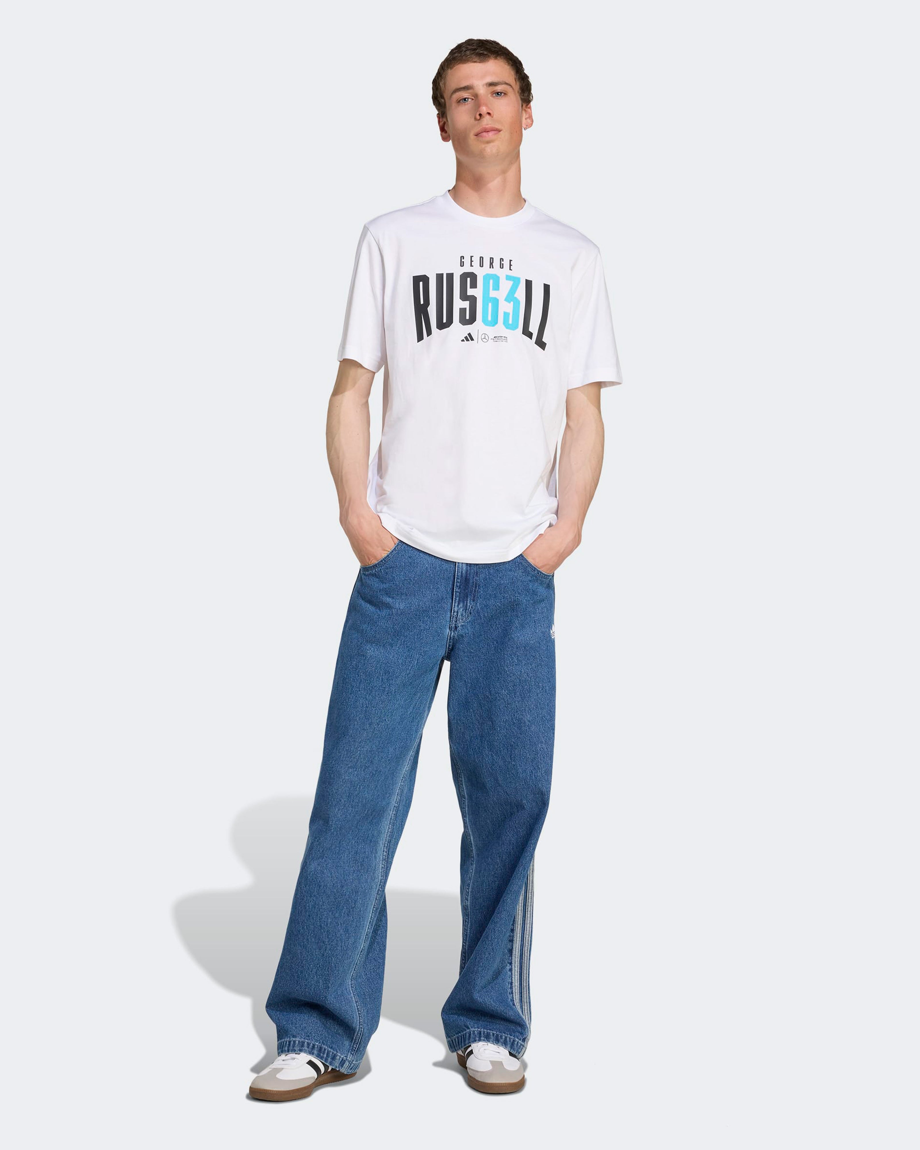 Mens George Russell T-shirt White