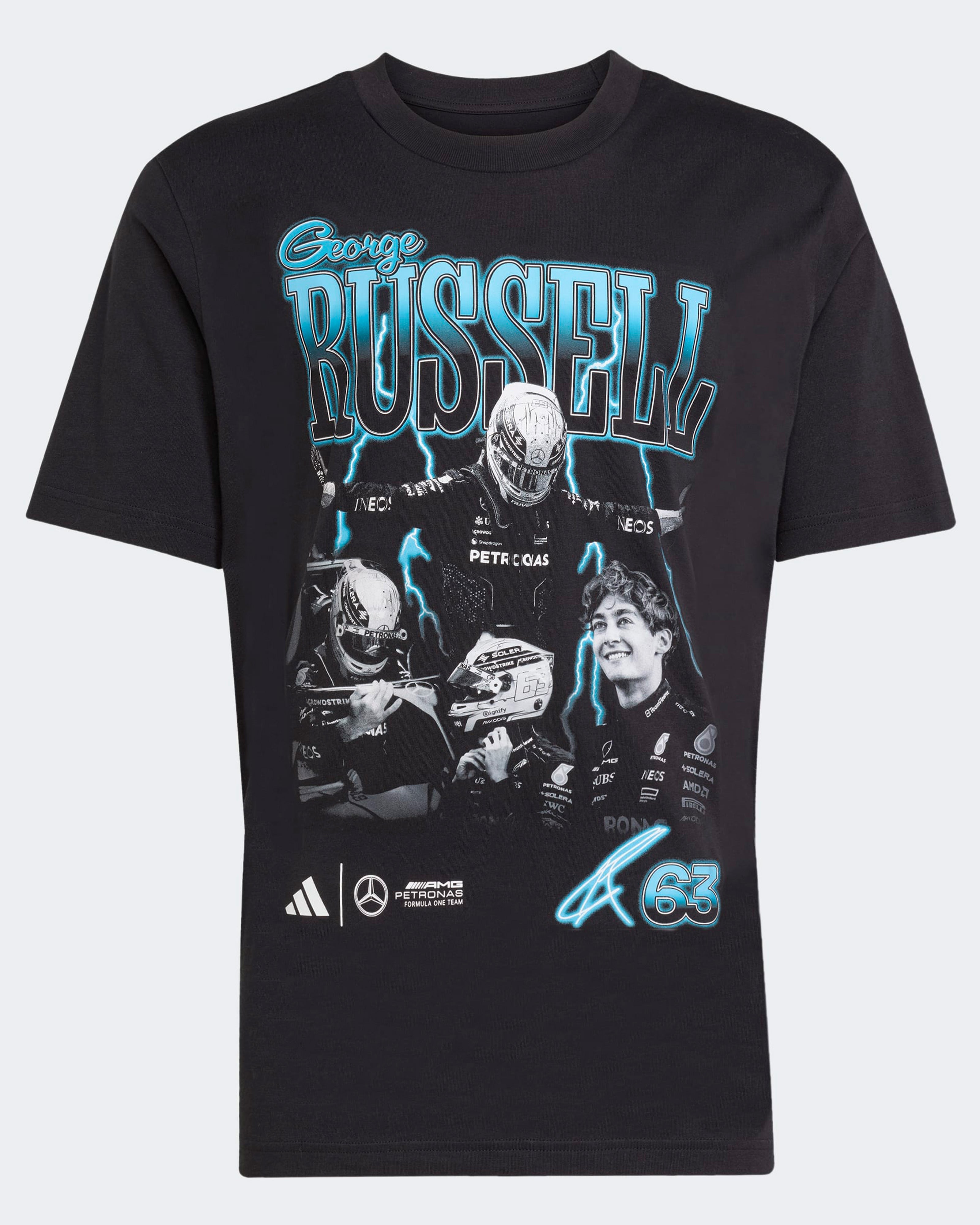 Mens George Russell Graphic T-shirt Black