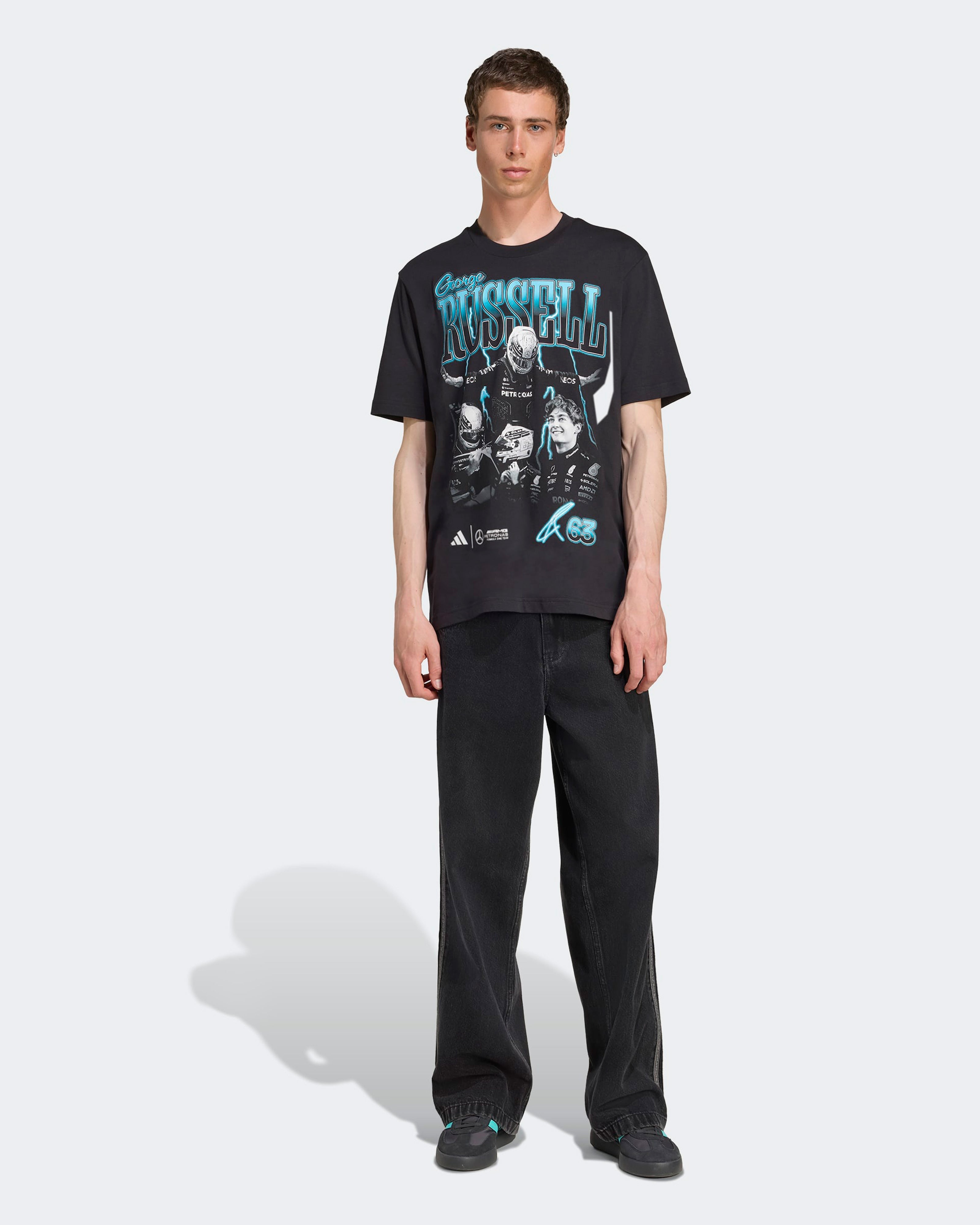 Mens George Russell Graphic T-shirt Black