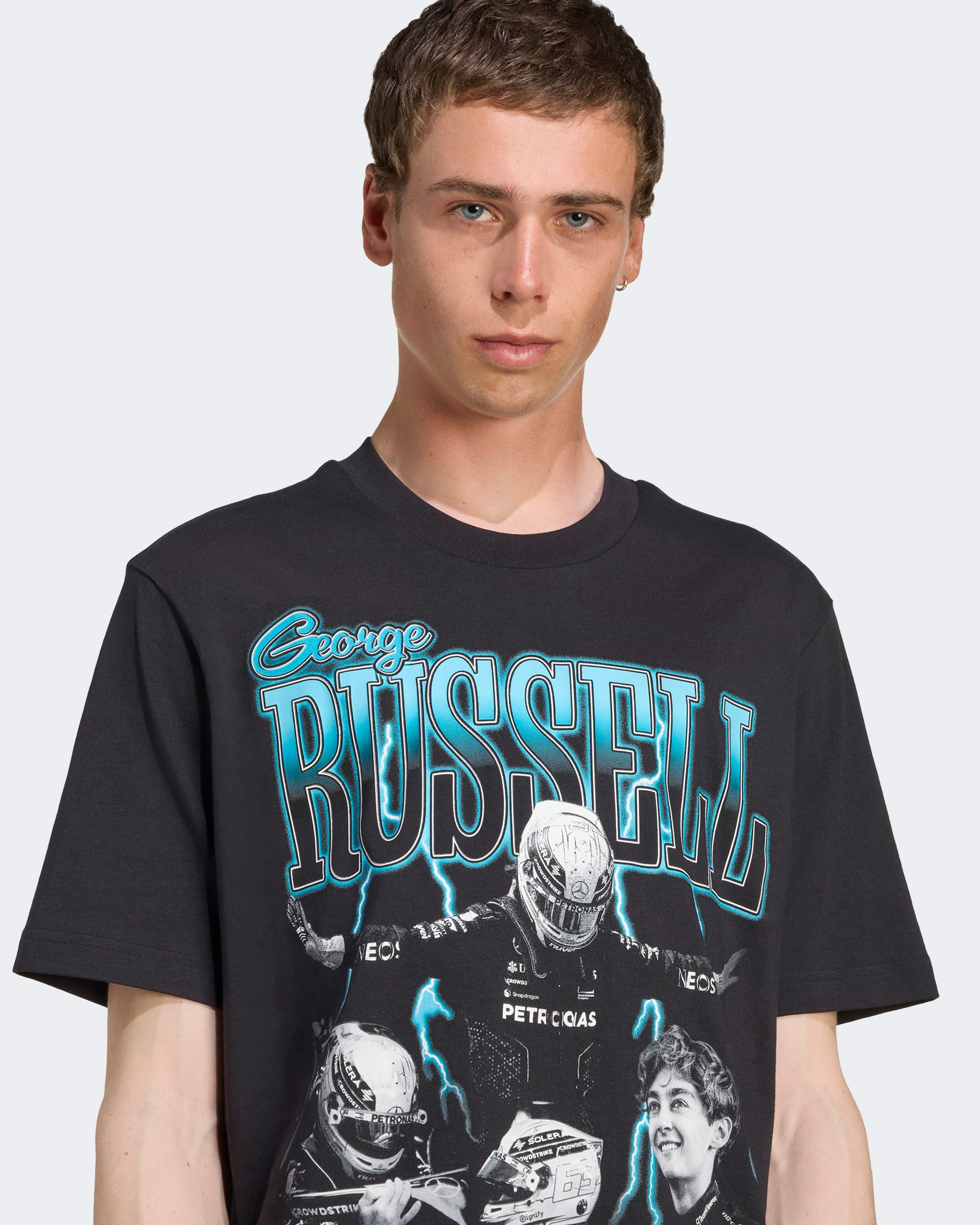 Mens George Russell Graphic T-shirt Black