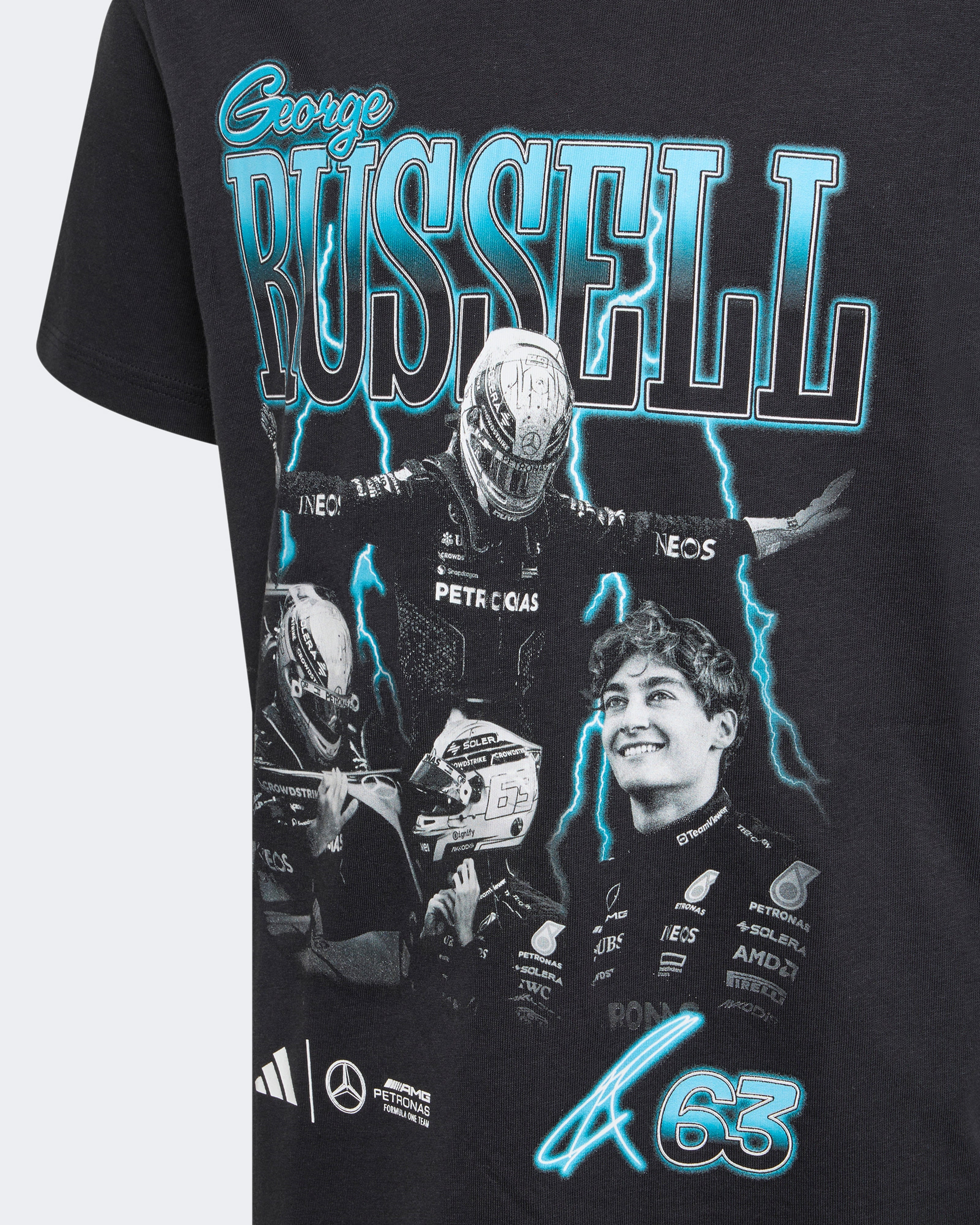 Kids George Russell Graphic T-shirt Black
