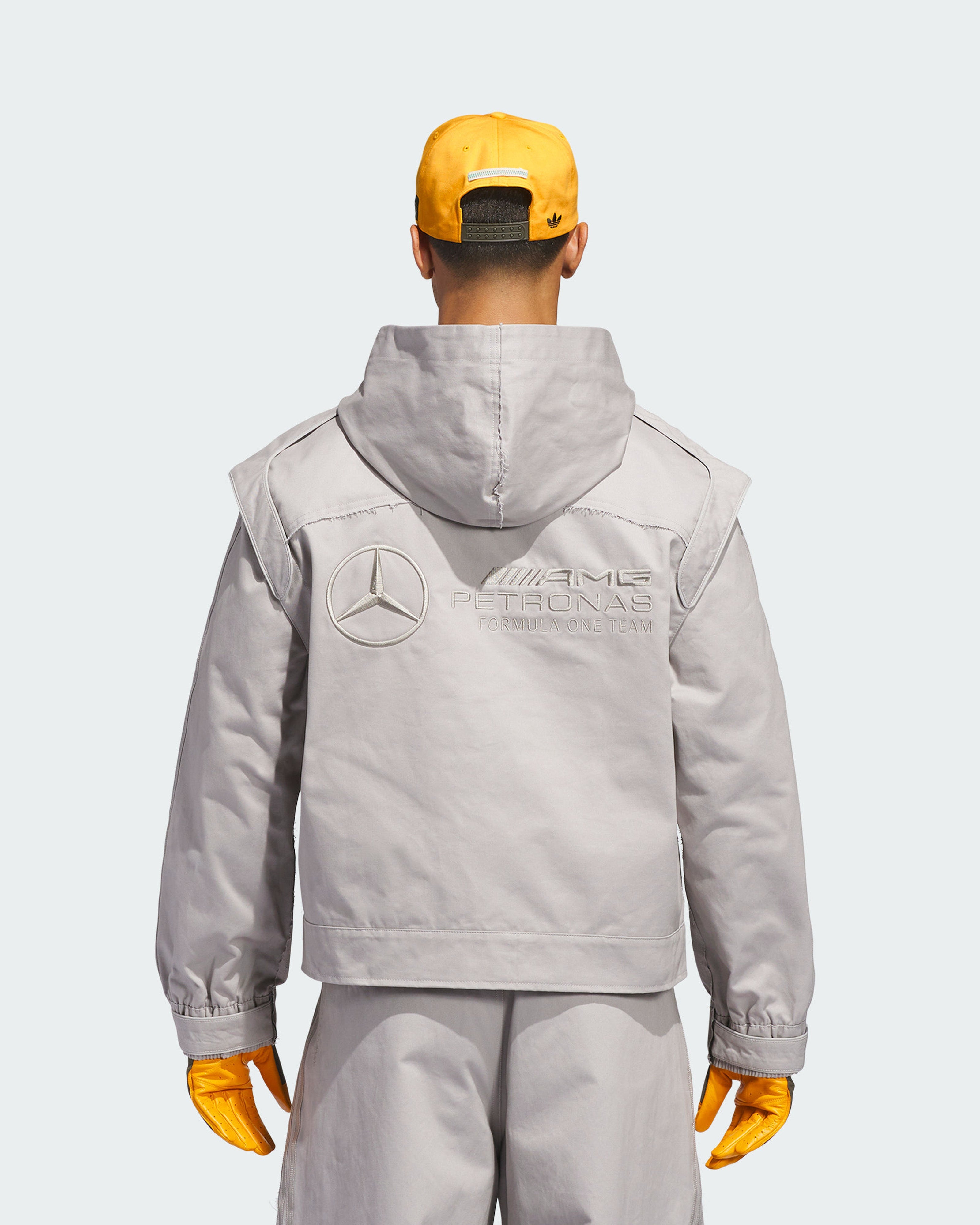 adidas para Bad Bunny x Mercedes-AMG F1 Racing Zip Up Track Top with Balaclava Grey