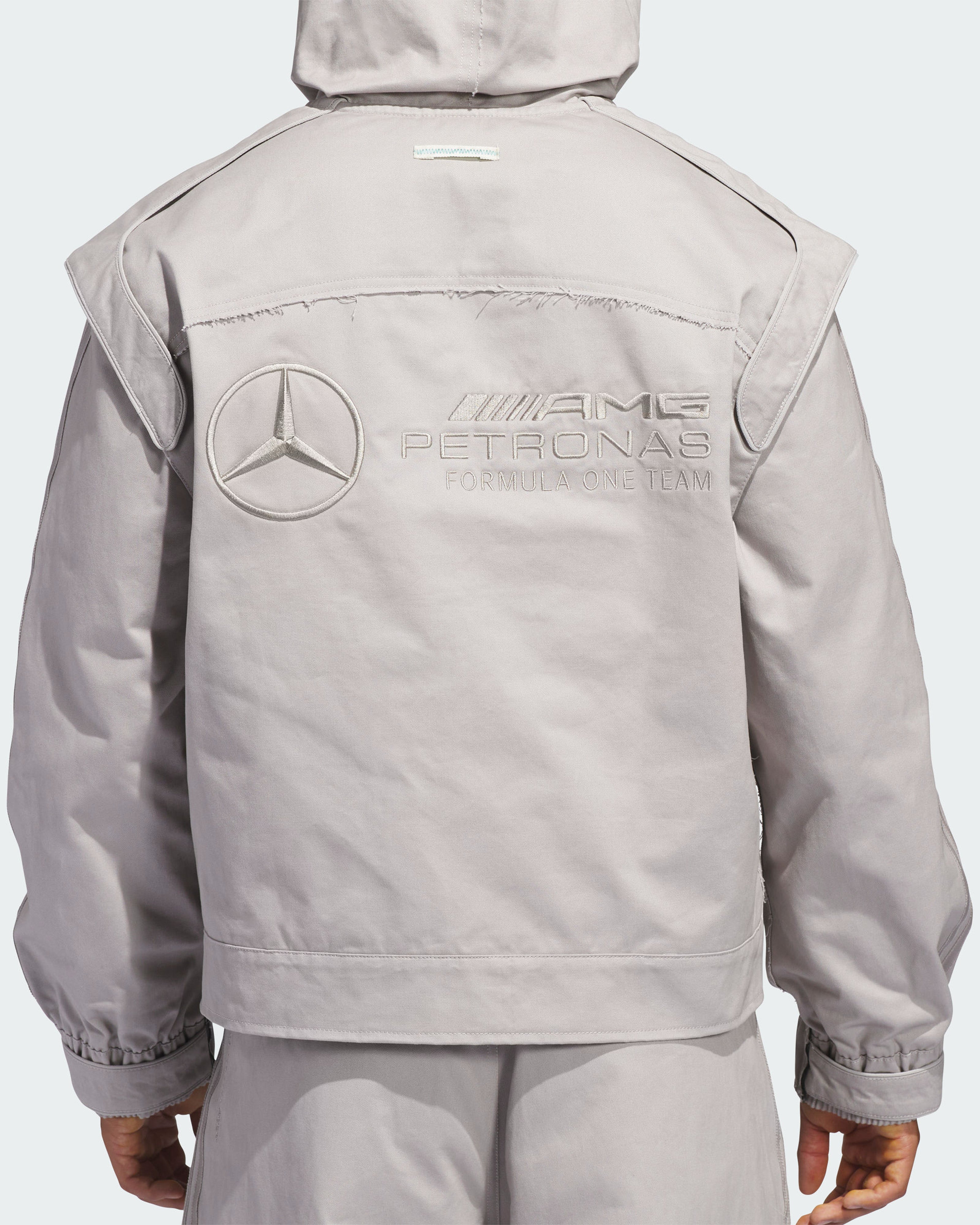 adidas para Bad Bunny x Mercedes-AMG F1 Racing Zip Up Track Top with Balaclava Grey