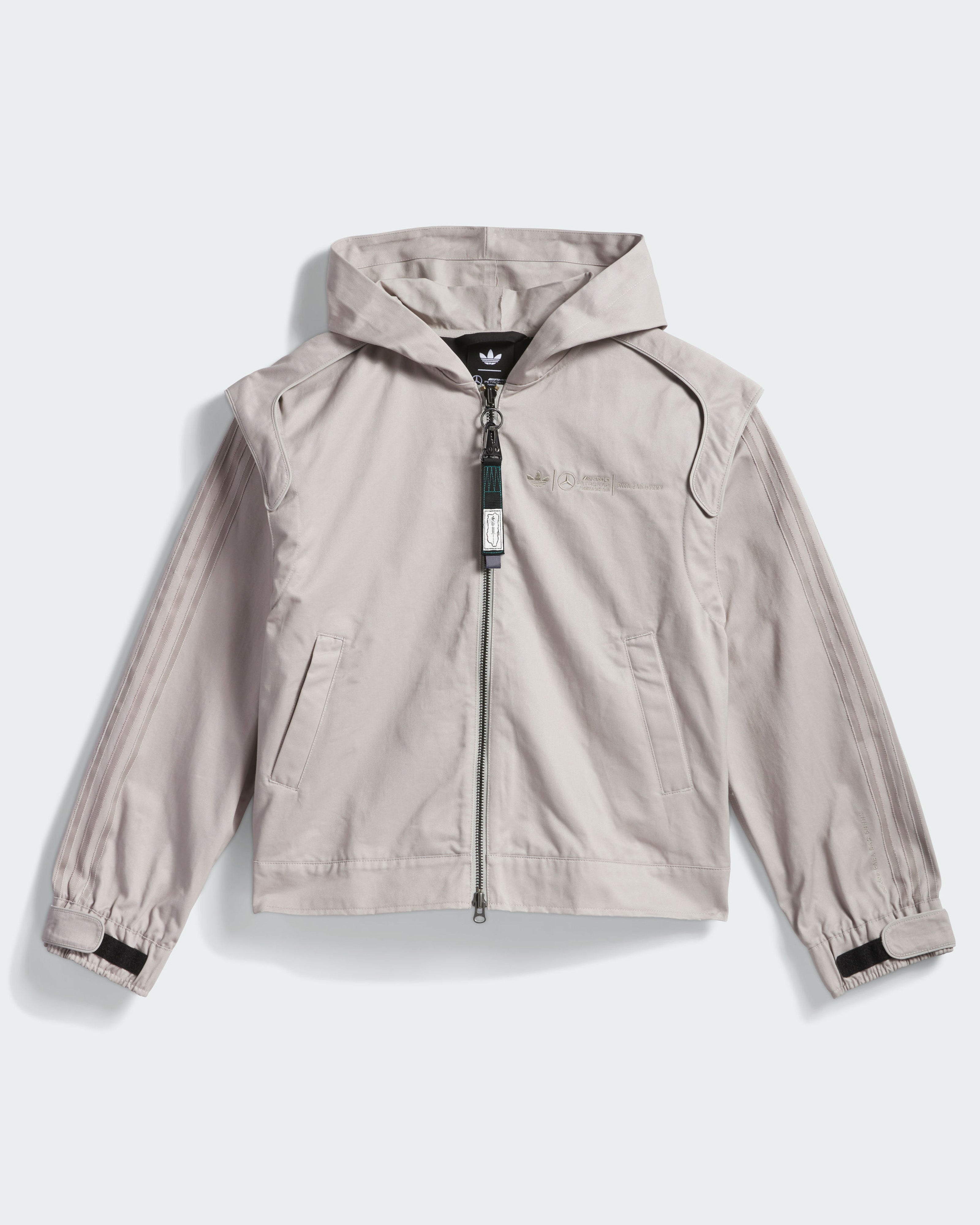 adidas para Bad Bunny x Mercedes-AMG F1 Racing Zip Up Track Top with Balaclava Grey