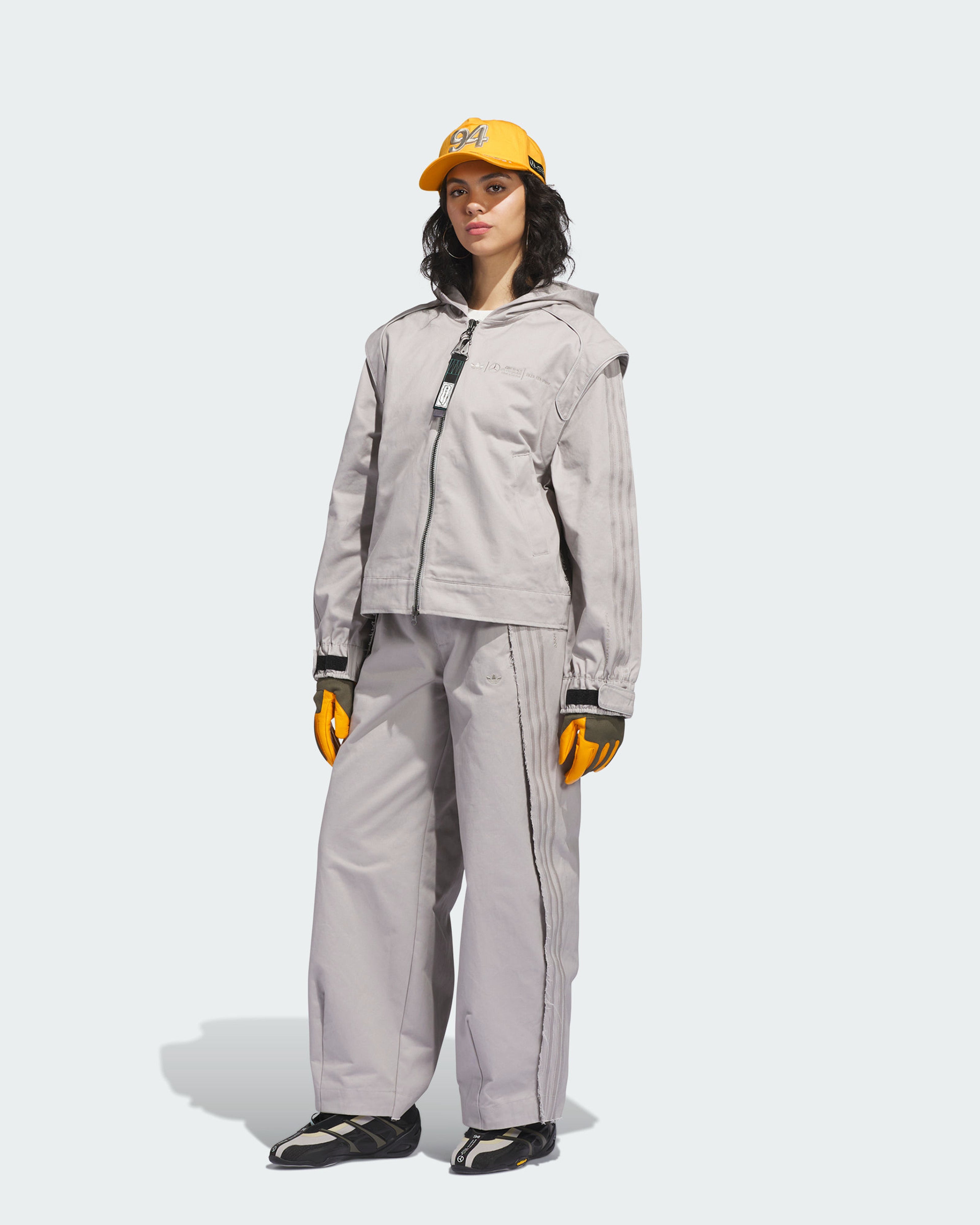 adidas para Bad Bunny x Mercedes-AMG F1 Racing Zip Up Track Top with Balaclava Grey