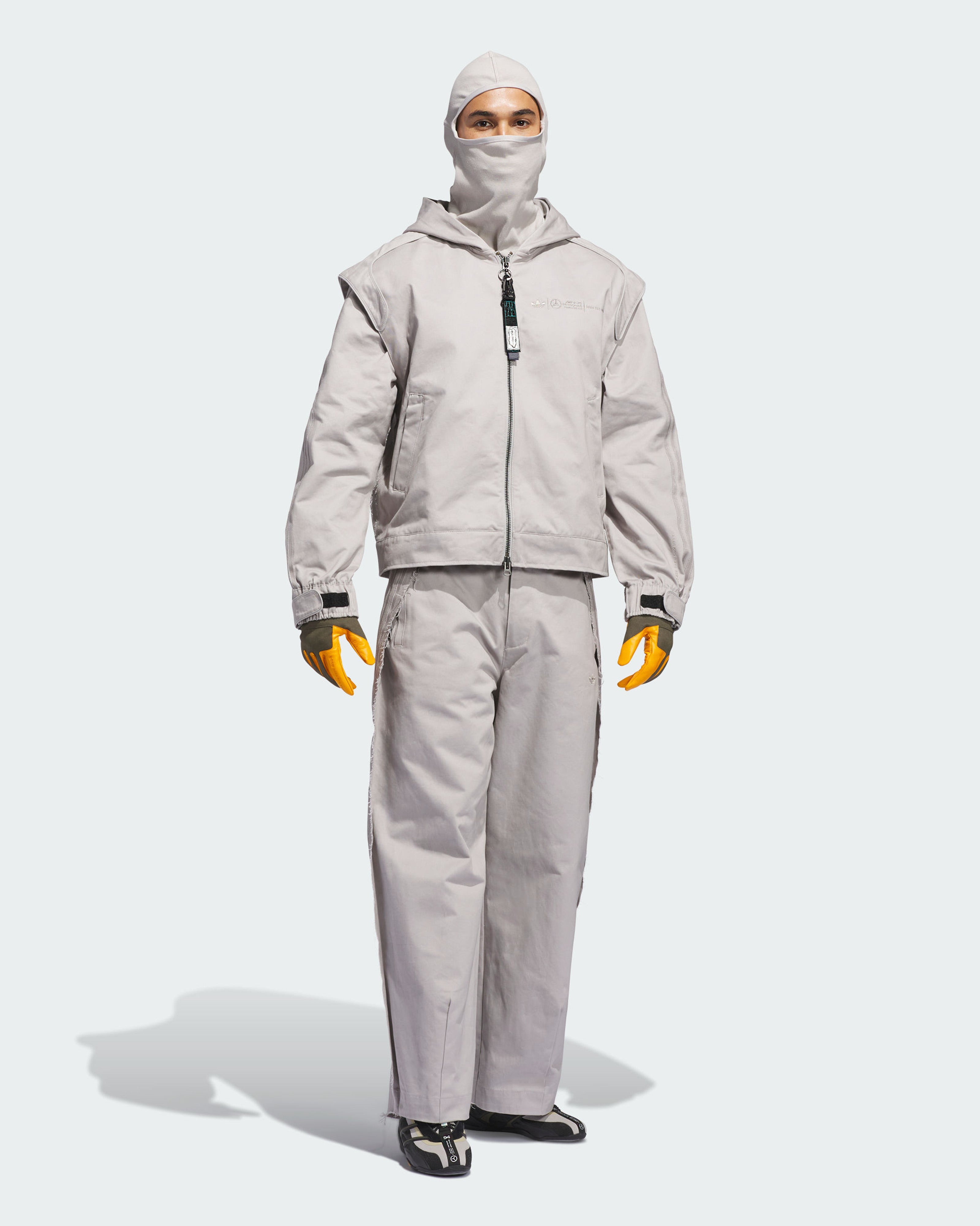 adidas para Bad Bunny x Mercedes-AMG F1 Racing Zip Up Track Top with Balaclava Grey
