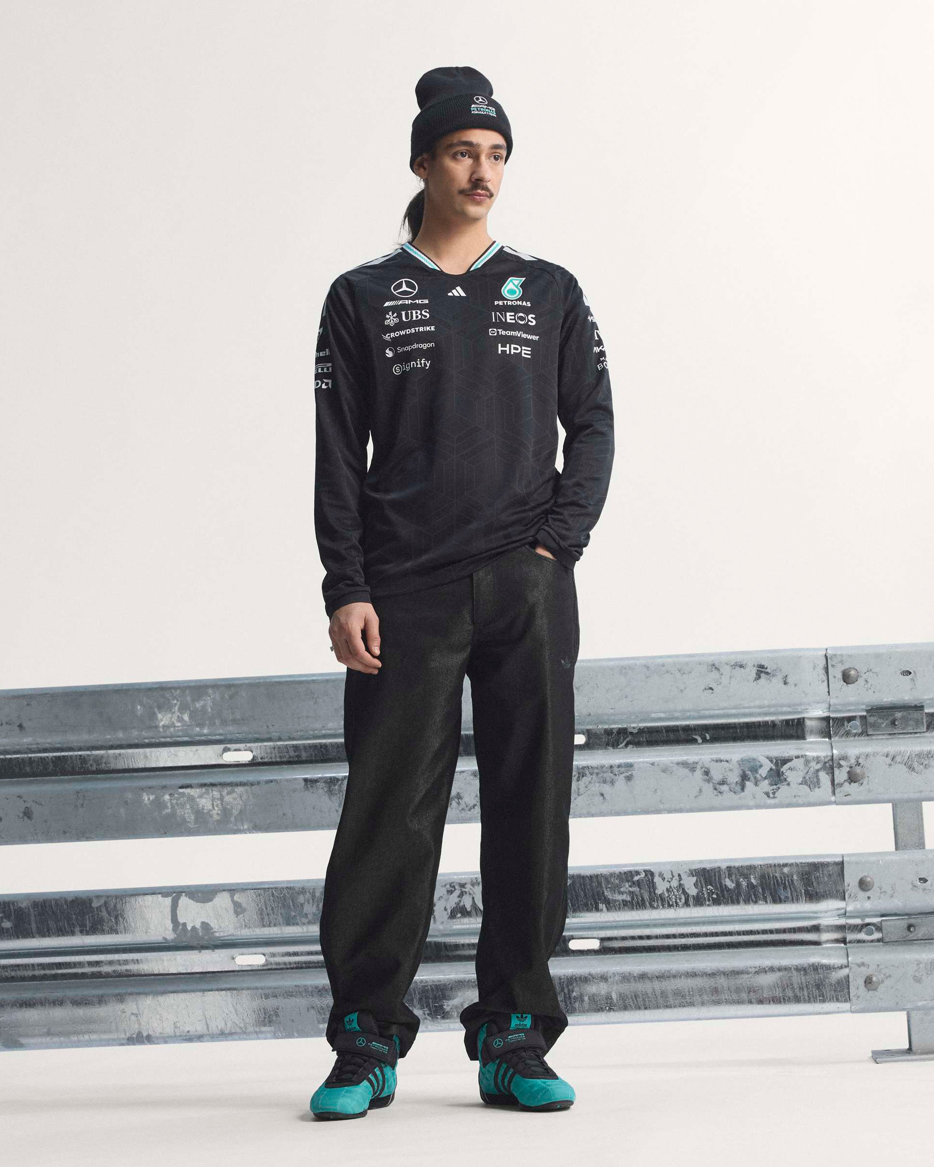 Men's 2026 Authentic Driver Long Sleeve Tee – Black | Mercedes-AMG