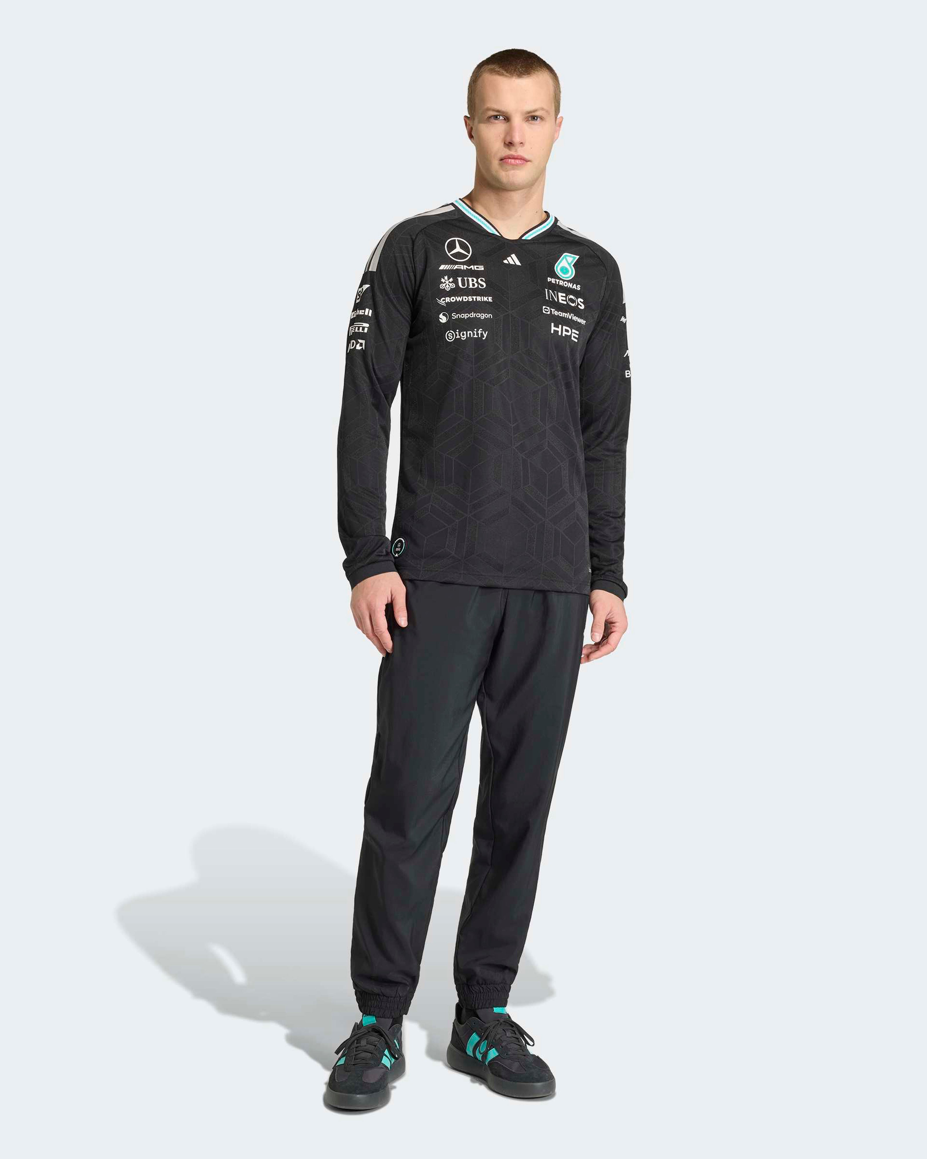 Men's 2026 Authentic Driver Long Sleeve Tee – Black | Mercedes-AMG
