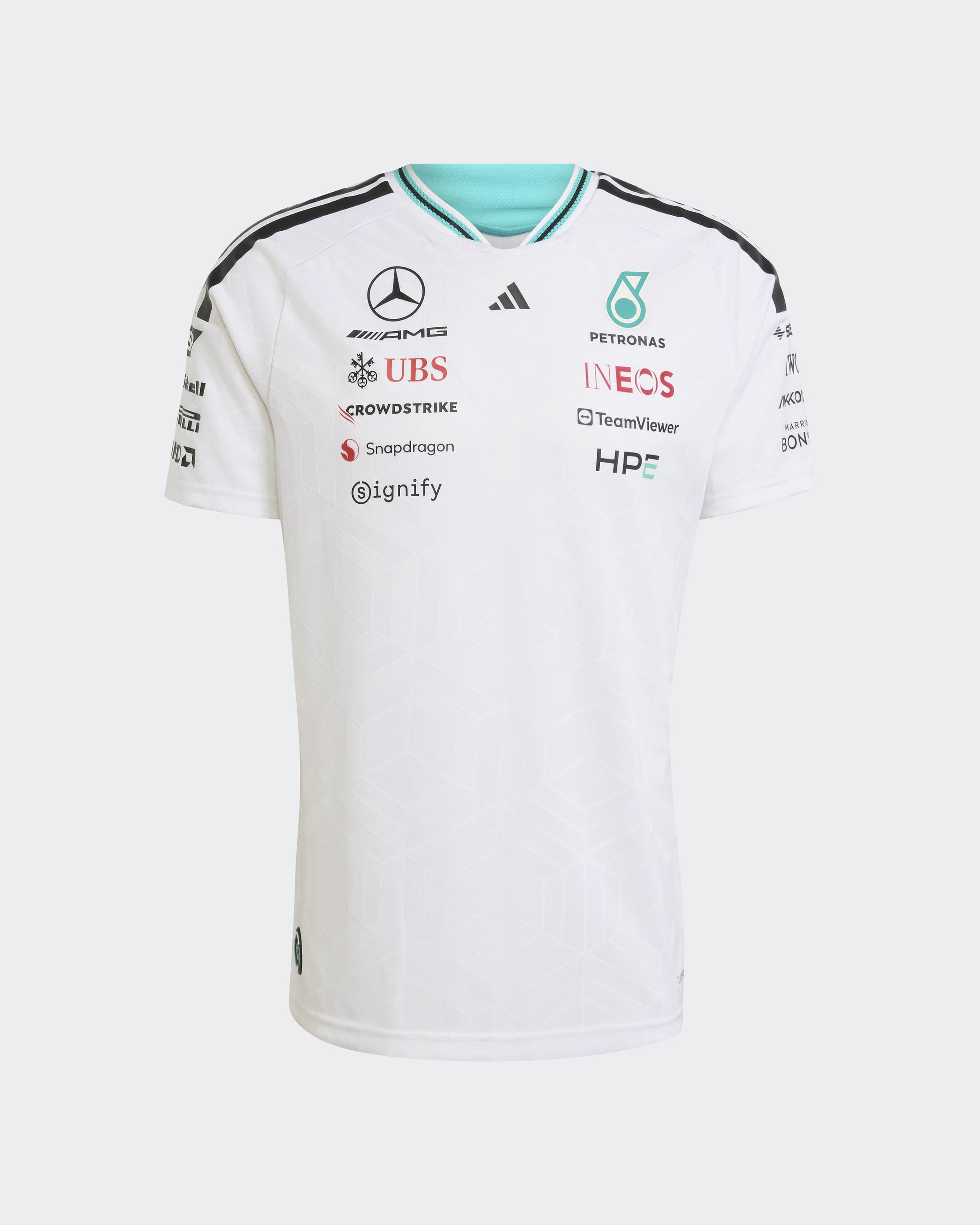 Mens 2026 Authentic Driver Tee – White | Official Mercedes-AMG