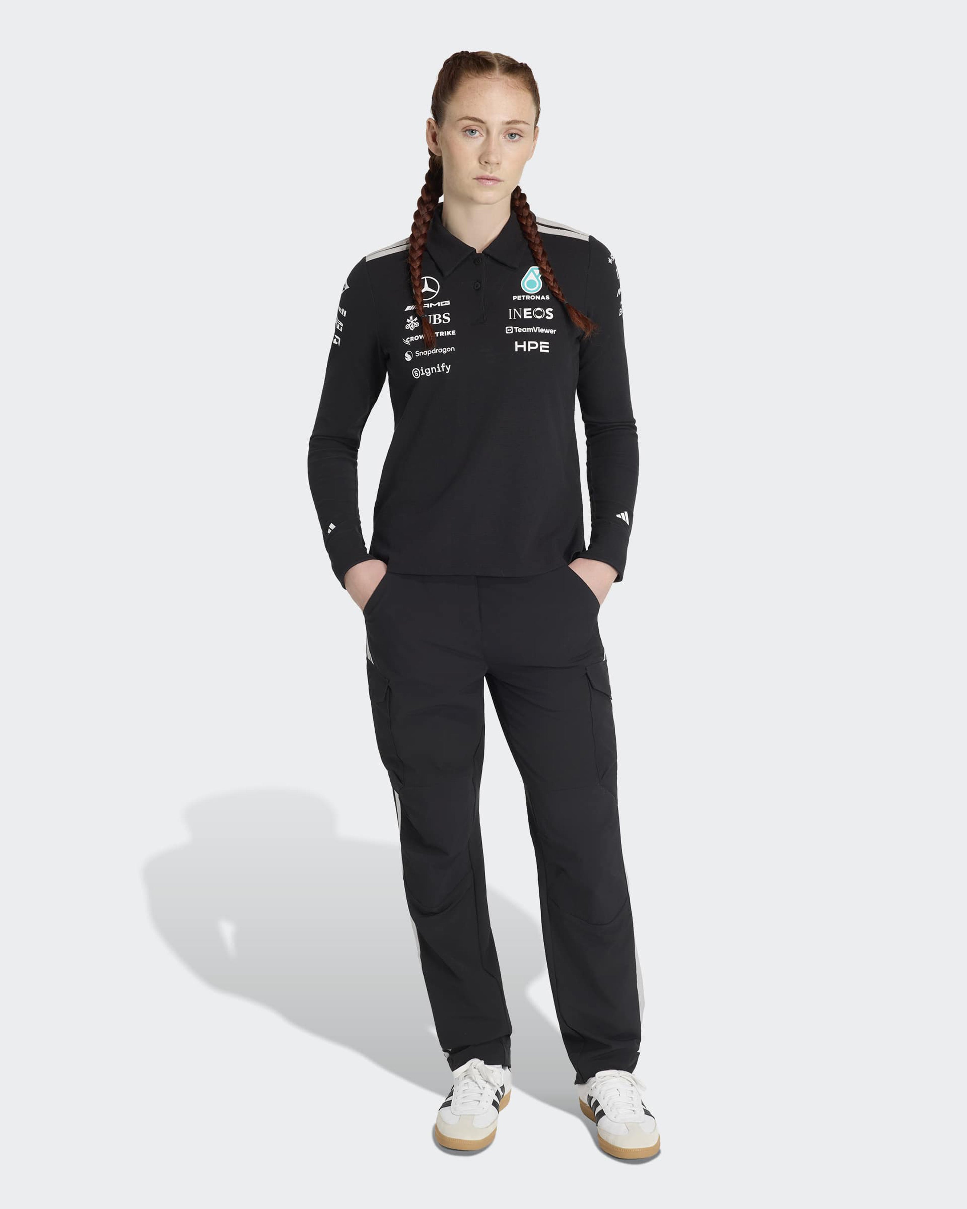 Womens 2026 Team Long-Sleeve Polo Black