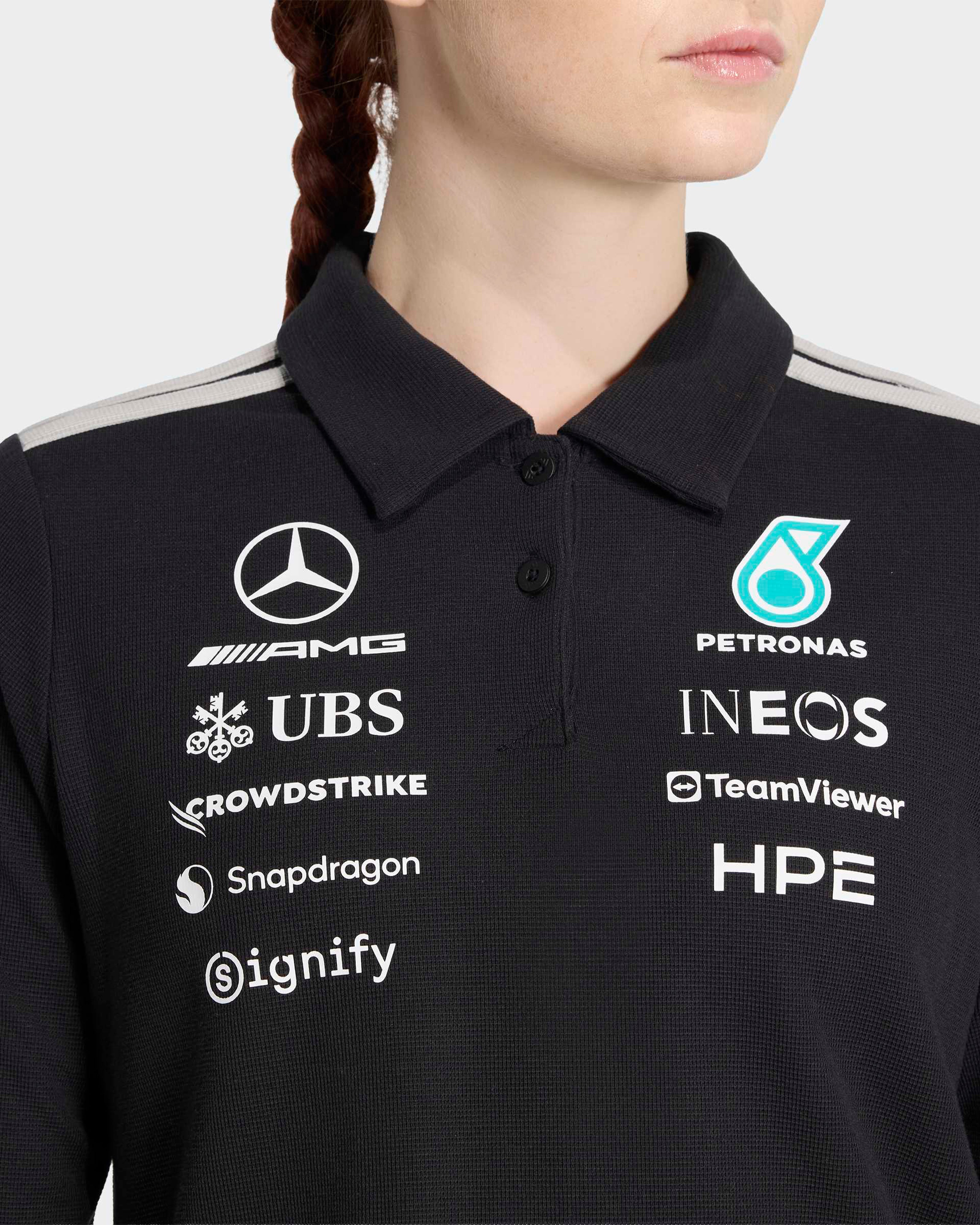 Womens 2026 Team Long-Sleeve Polo Black