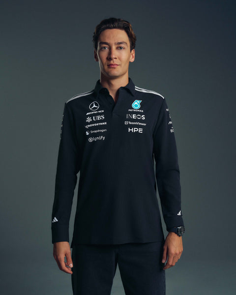 Official Mercedes-AMG PETRONAS F1 Team Men's 2026 Long-Sleeve Polo